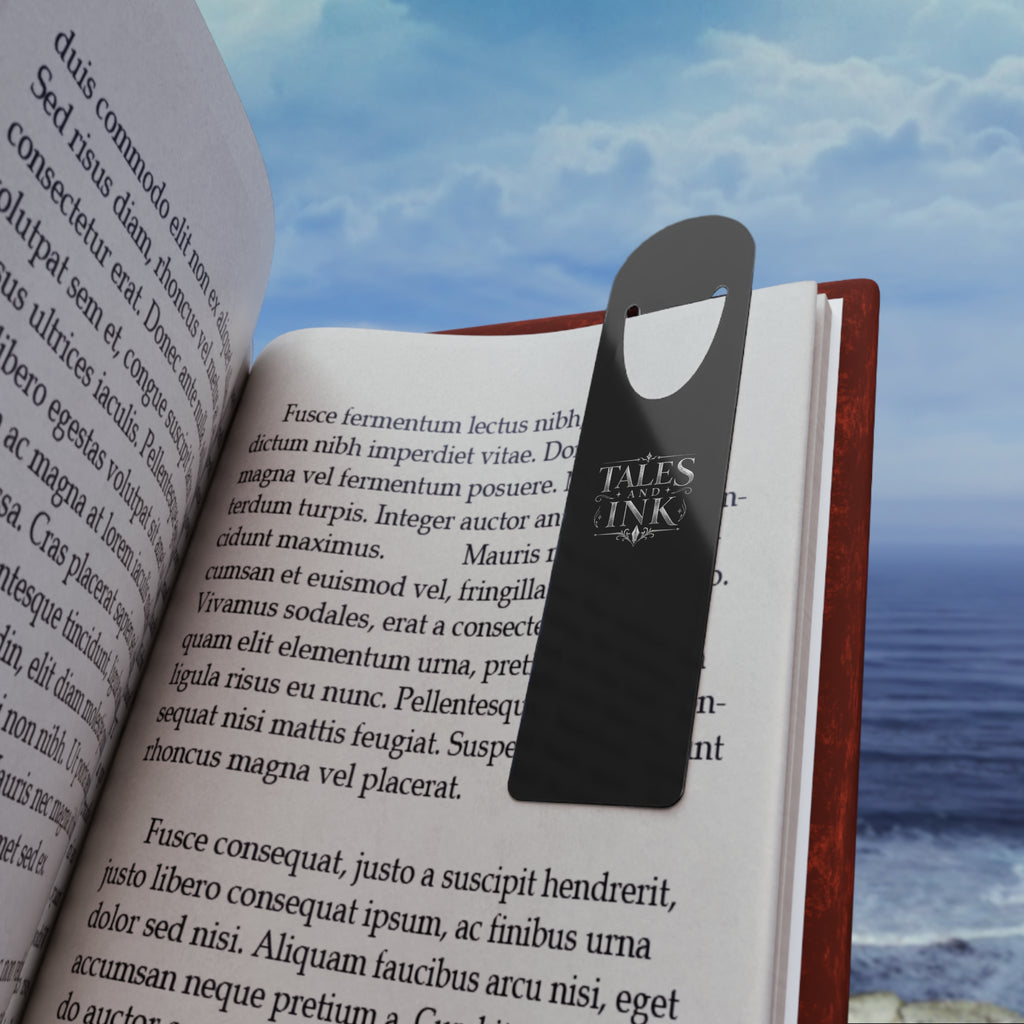 Silver Metal Bookmark — "Tales & Ink" For Readers, Writers, Dreamers
