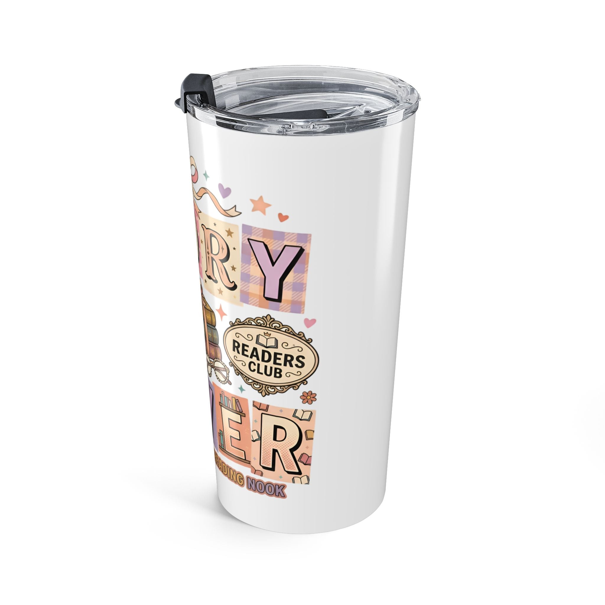 20oz Travel Tumbler — Story Lover Bookish Design (Books, Reading & Cozy Gifts)