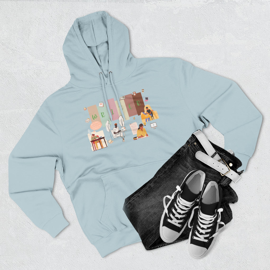 Writer Hoodie — Cozy Typewriter & Notebook Literary Sweatshirt