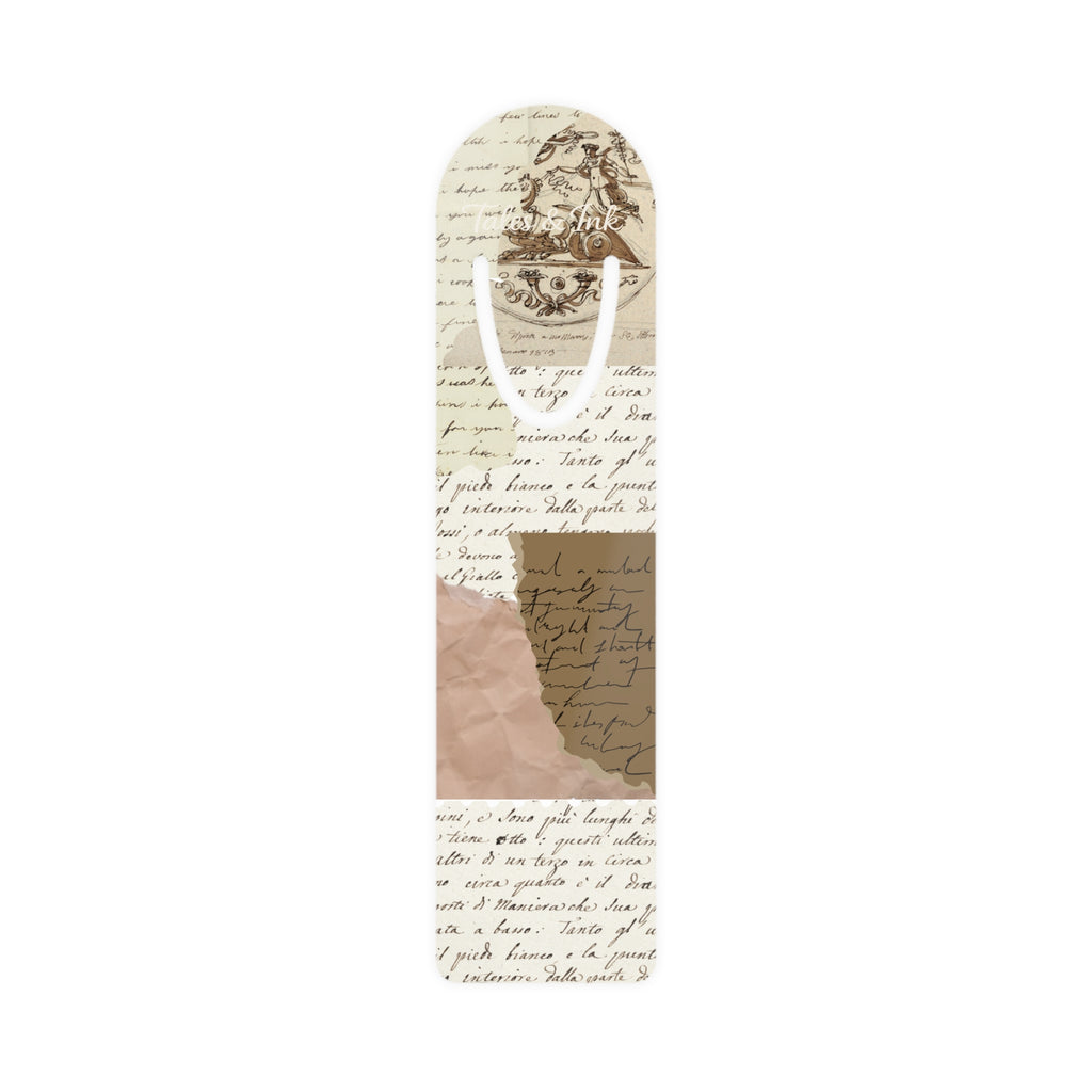 Vintage Script Collage Bookmark — Rustic Literary Page Marker