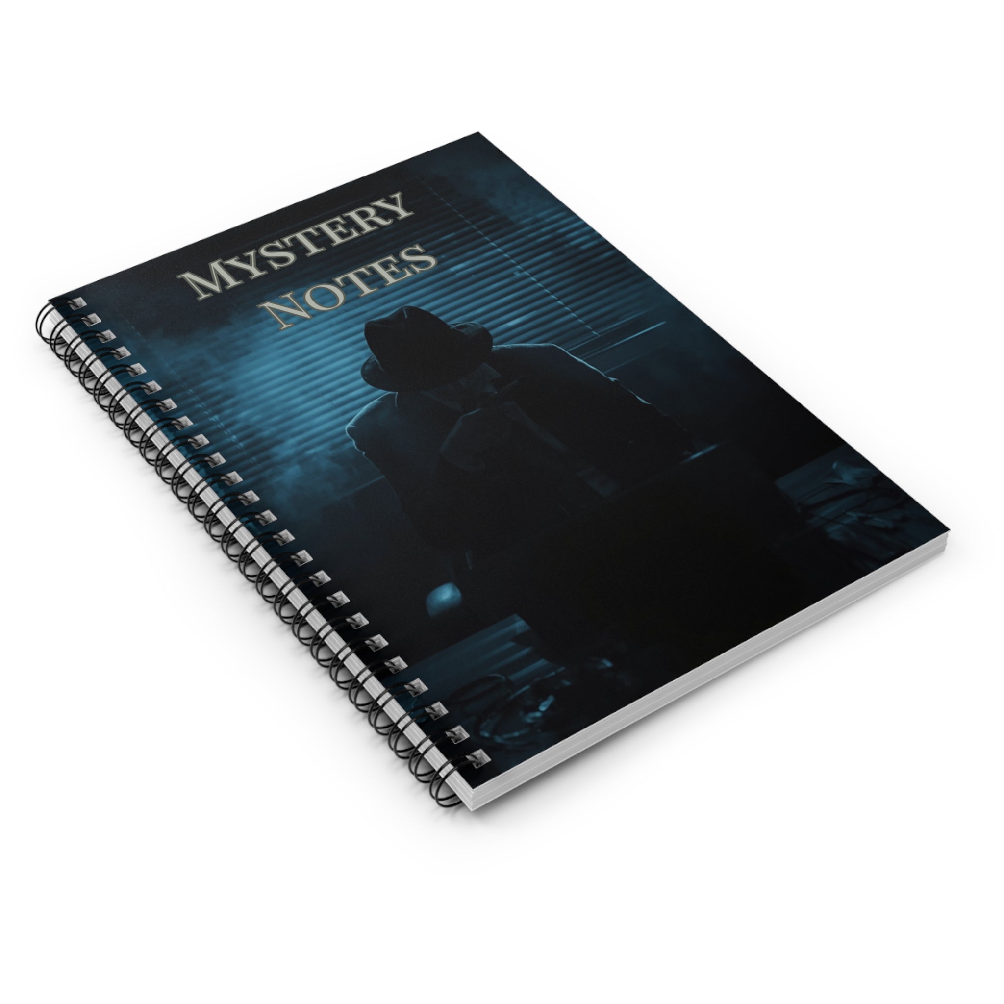 Mystery Notes Spiral Notebook — Noir Detective Ruled Journal for Writers & Sleuths