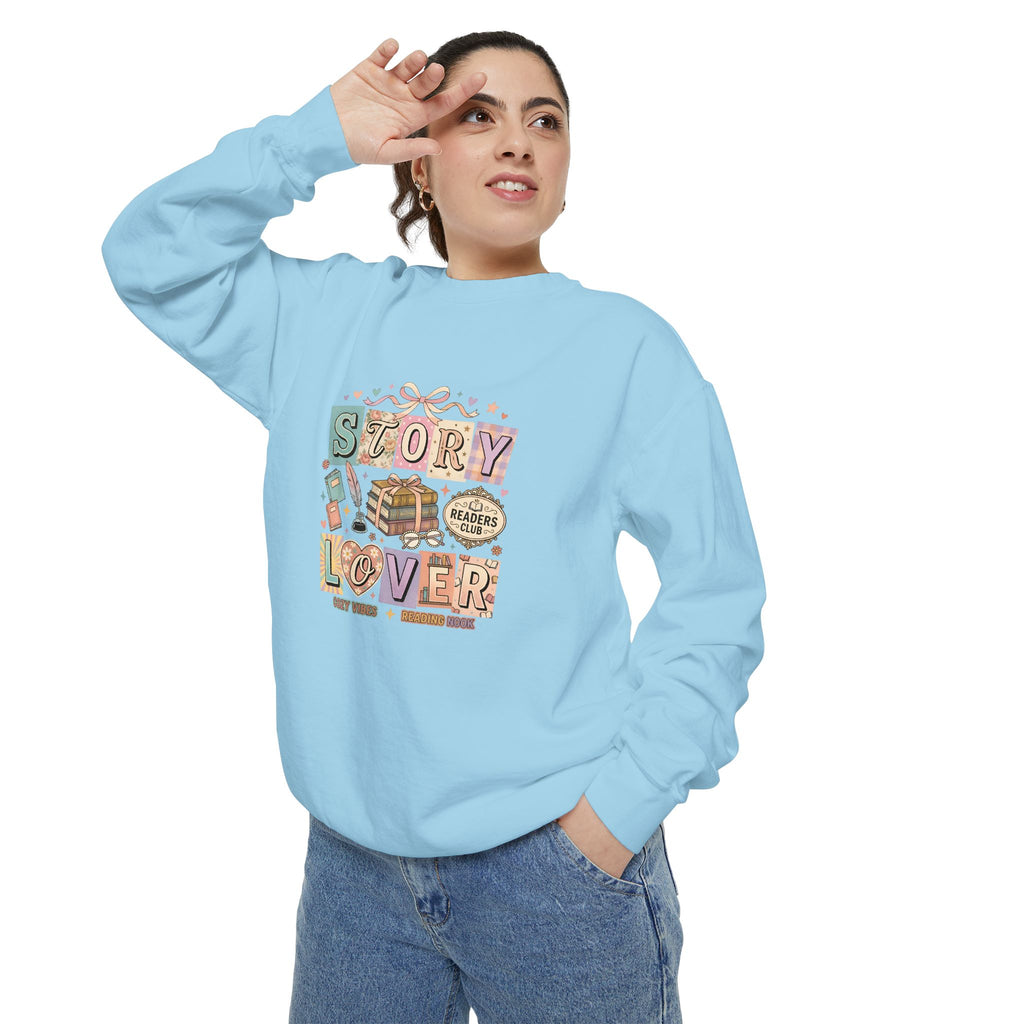 Story Lover Sweatshirt — Vintage Bookish Graphic Pullover for Readers
