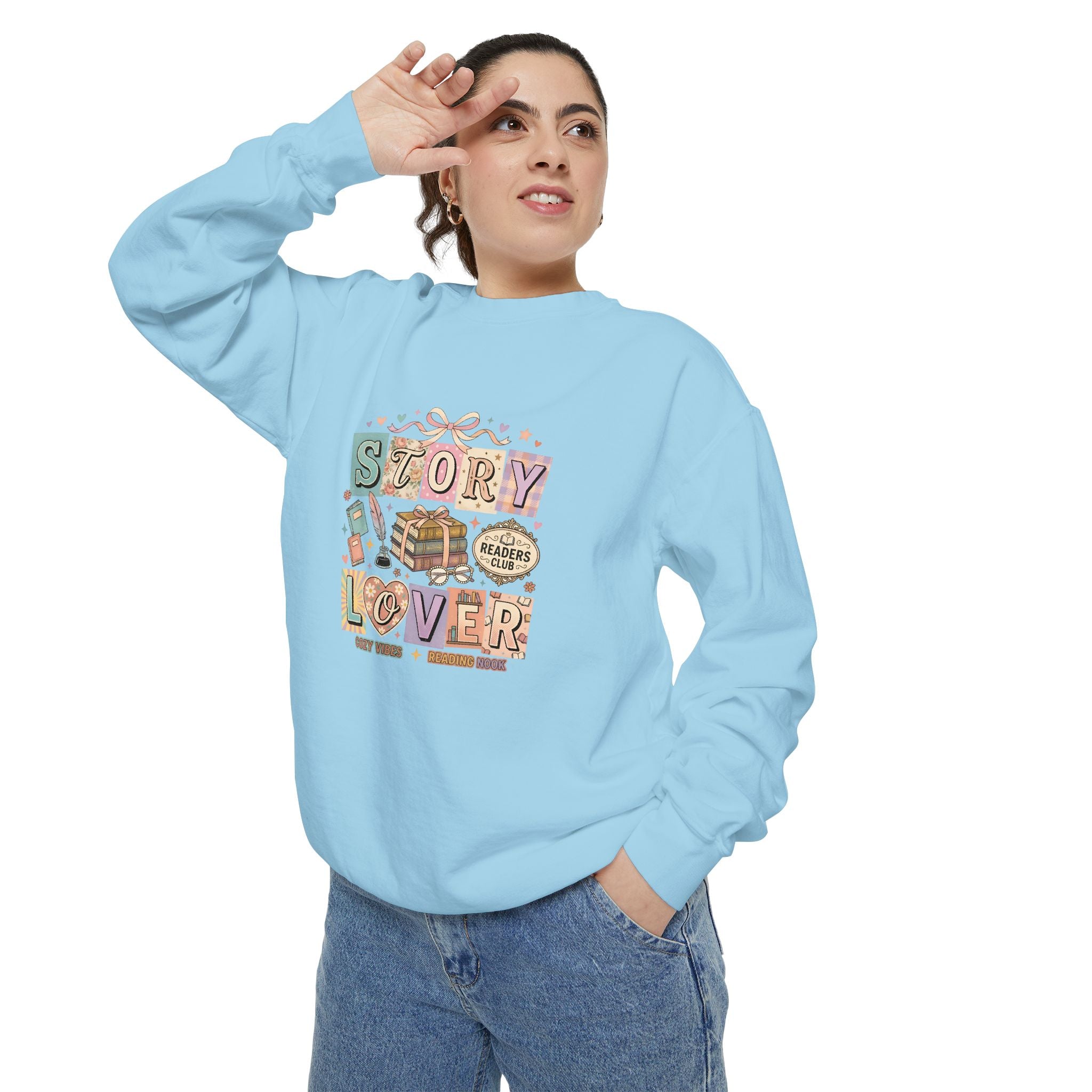 Story Lover Sweatshirt — Vintage Bookish Graphic Pullover for Readers