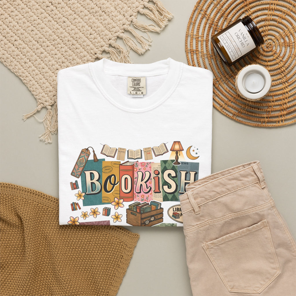 Bookish Babe T-Shirt — Cute Vintage Reading Graphic Tee for Book Lovers