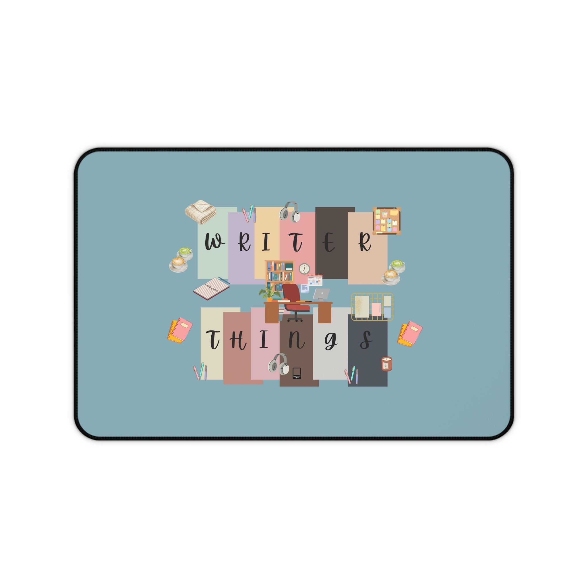 Writer Things Desk Mat — Cozy Pastel Writing Desk Mousepad