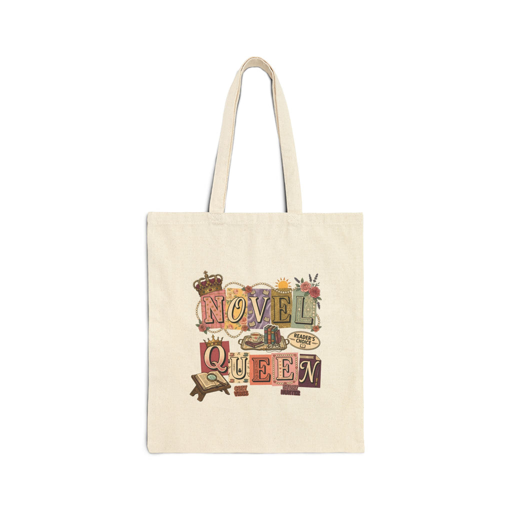 Novel Queen Cotton Canvas Tote Bag - Literary Gift for Book Lovers
