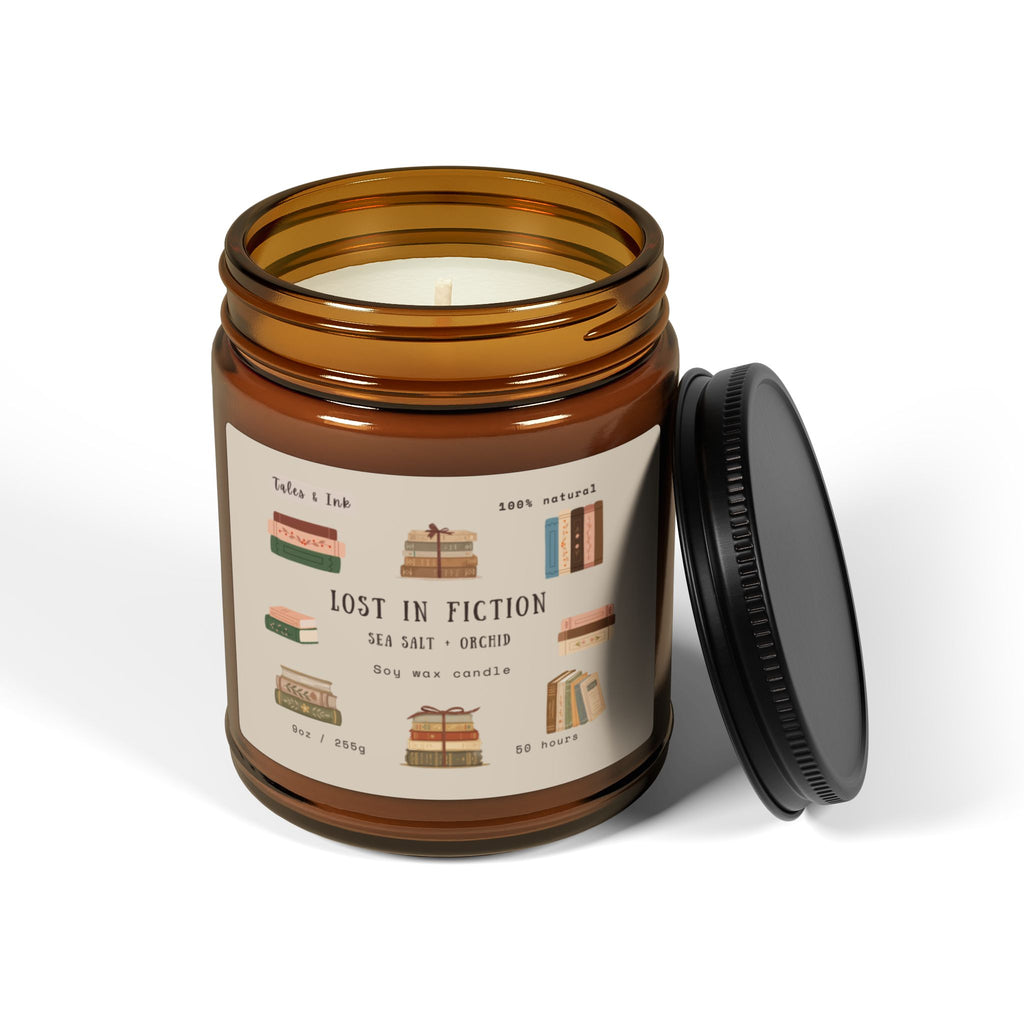 Lost in Fiction Soy Candle — Book Lover Scent (Sea Salt & Orchid)