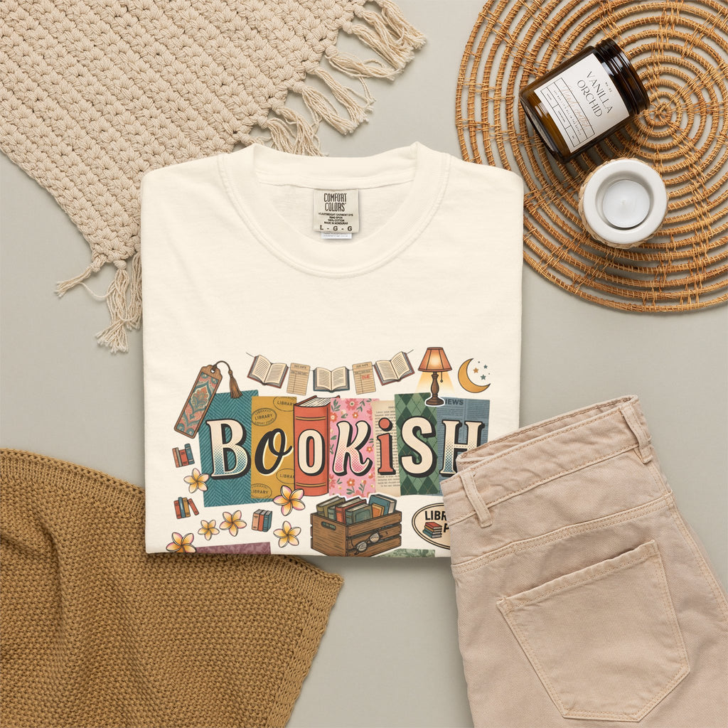 Bookish Babe T-Shirt — Cute Vintage Reading Graphic Tee for Book Lovers
