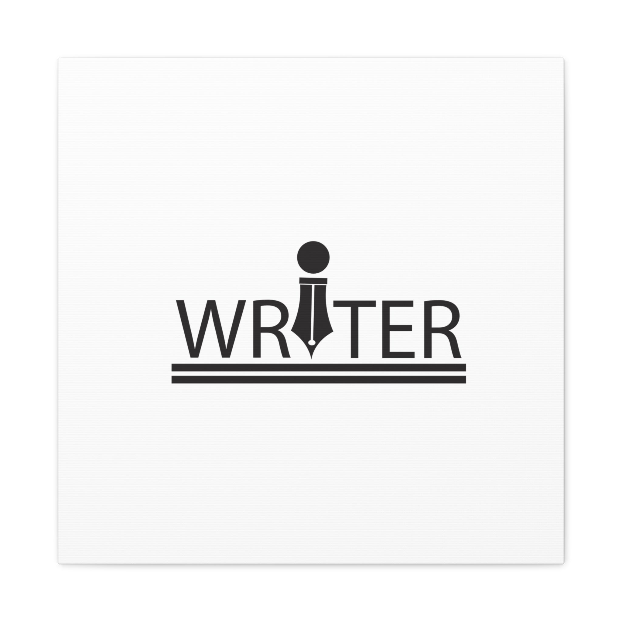 Writer Pen Logo Matte Canvas Wall Art — Stretched 1.25"