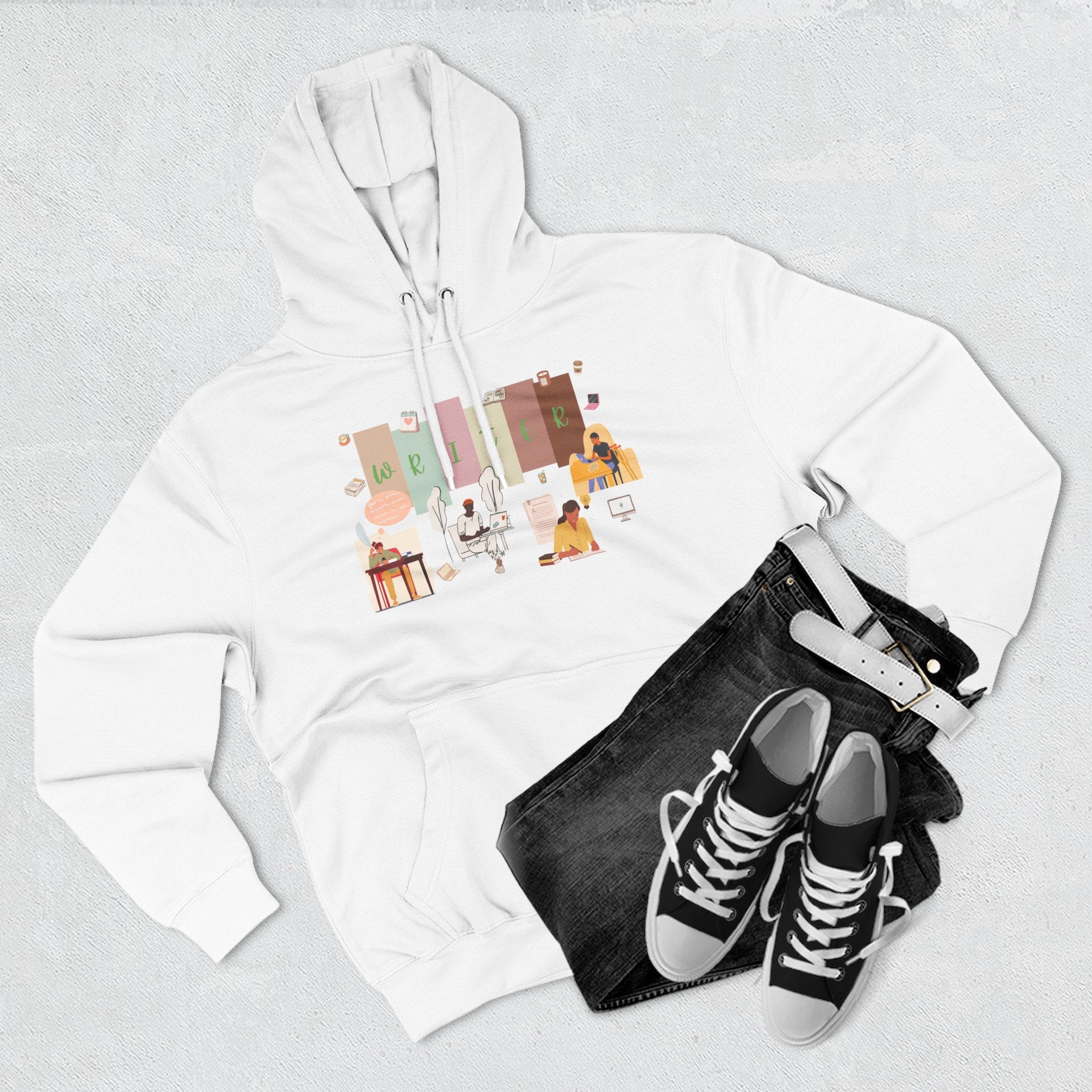 Writer Hoodie — Cozy Typewriter & Notebook Literary Sweatshirt