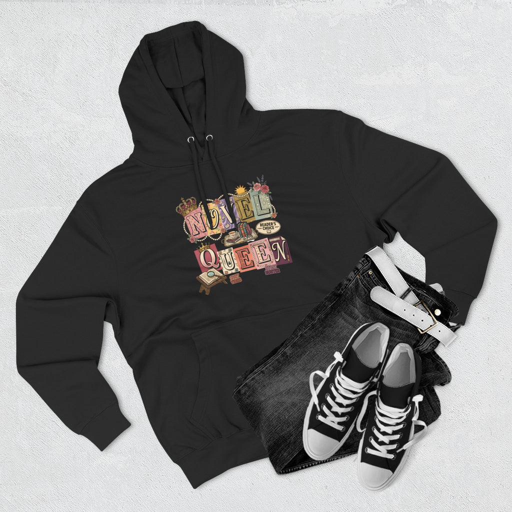 Novel Queen Hoodie — Vintage Book Lover Graphic Pullover