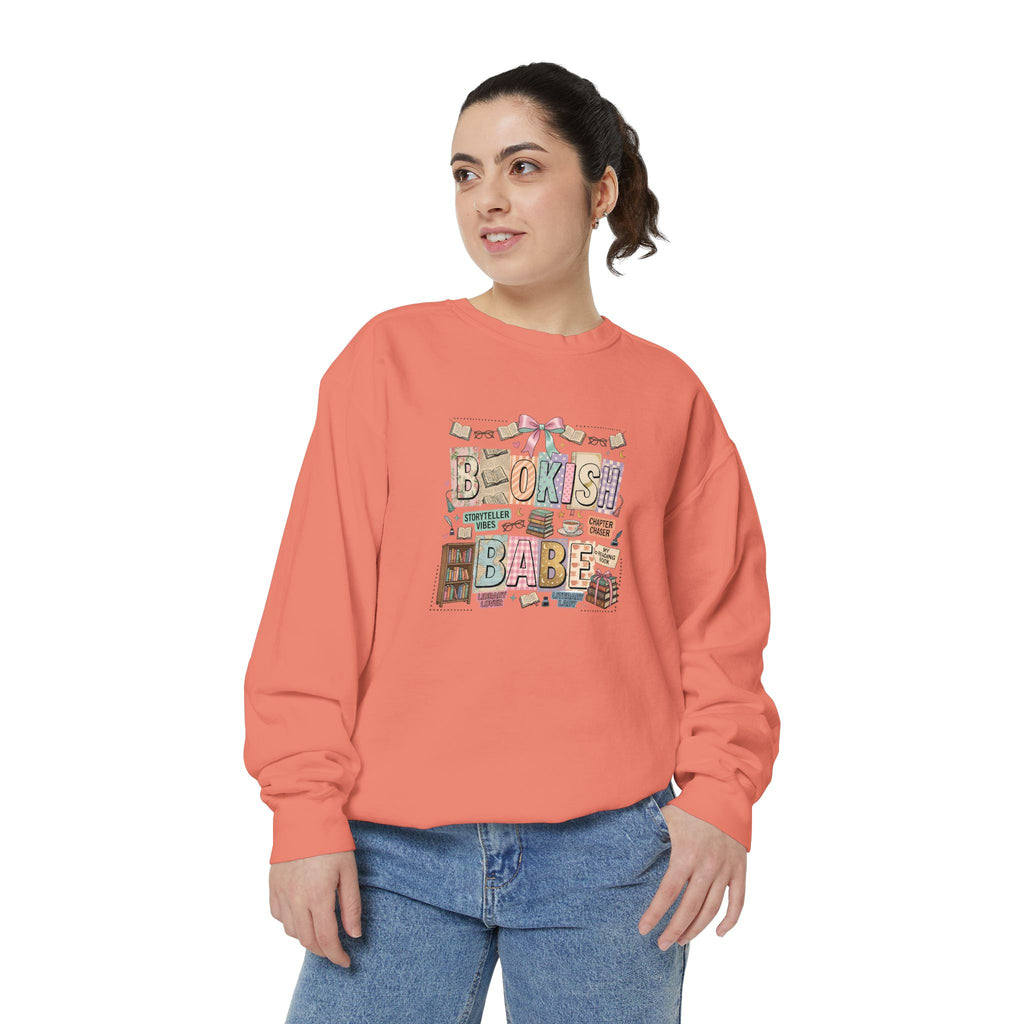 Bookish Babe Sweatshirt — Cute Pastel Reading Graphic Crewneck
