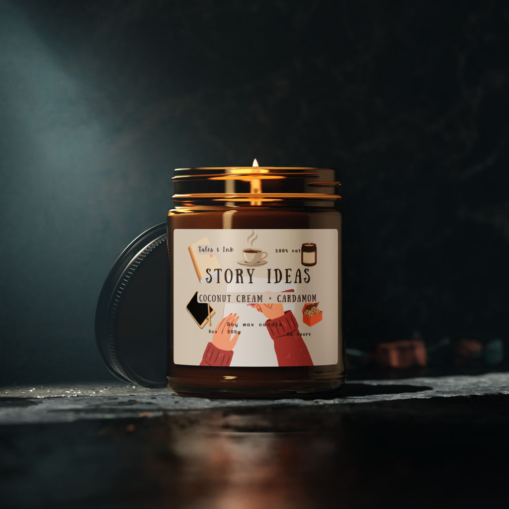 Story Ideas Scented Soy Candle — Coconut Cream & Cardamom Amber Jar