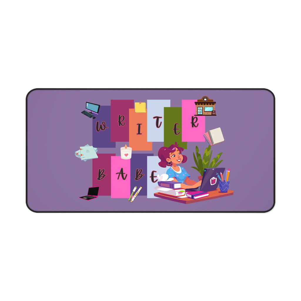Writer Babe Desk Mat — Cute Purple Writing Desk Pad for Authors & Content Creators