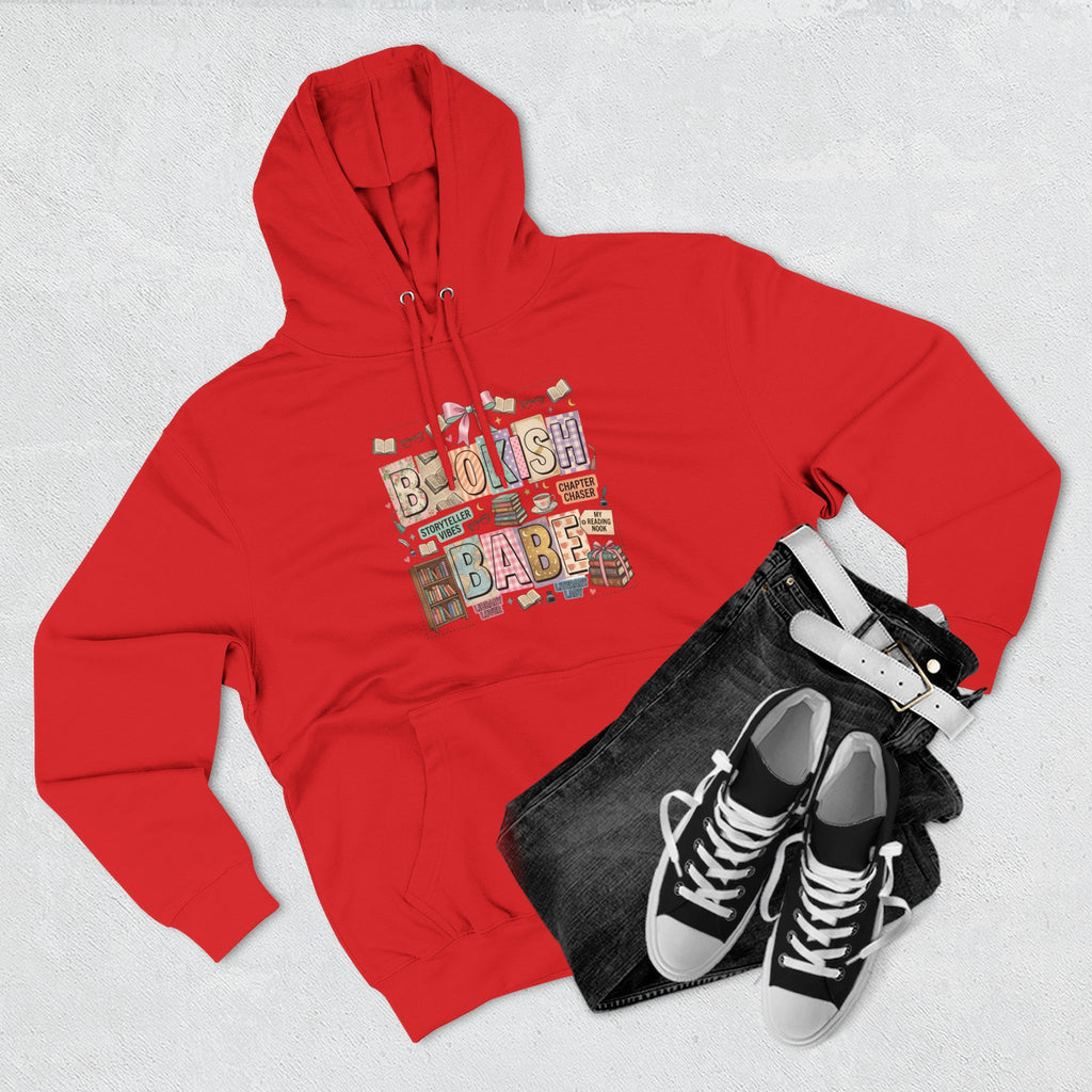 Bookish Babe Hoodie — Bohemian Vintage Collage Graphic Fleece Pullover