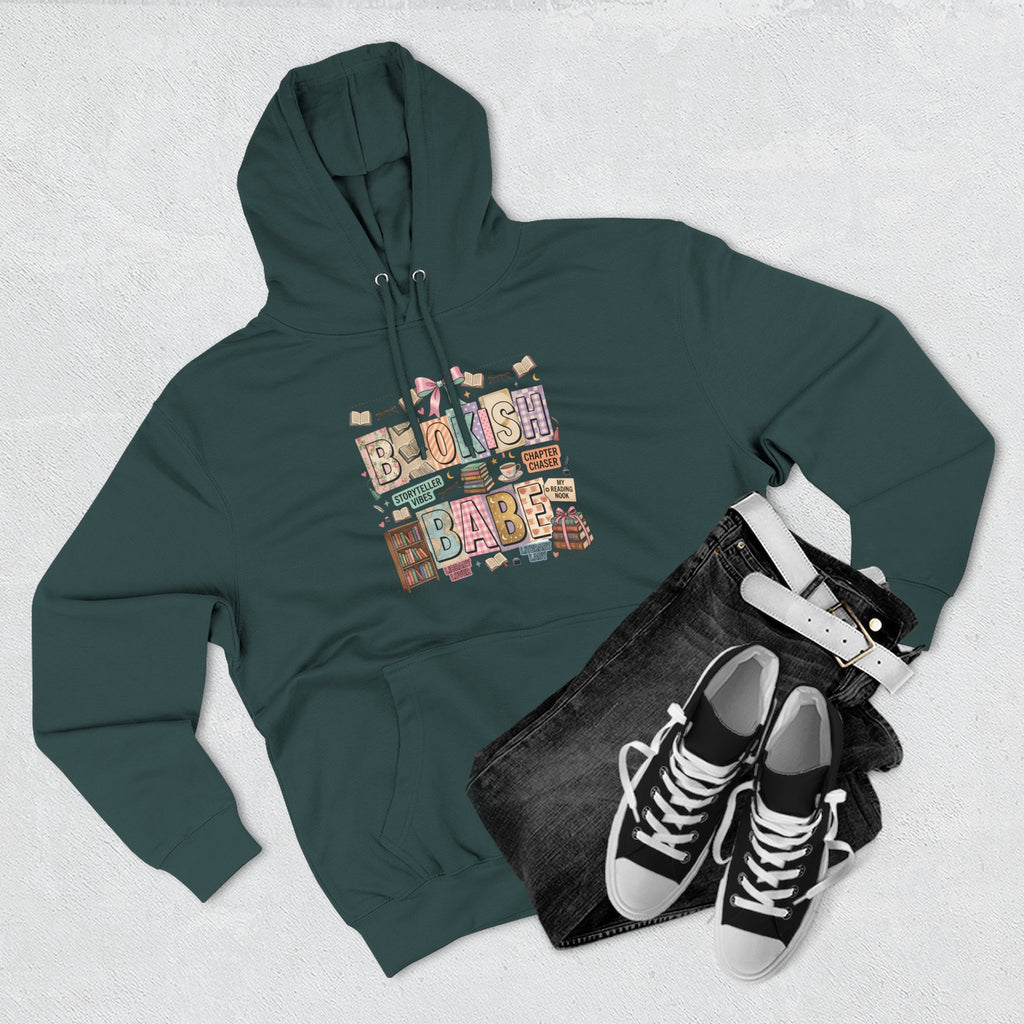 Bookish Babe Hoodie — Bohemian Vintage Collage Graphic Fleece Pullover