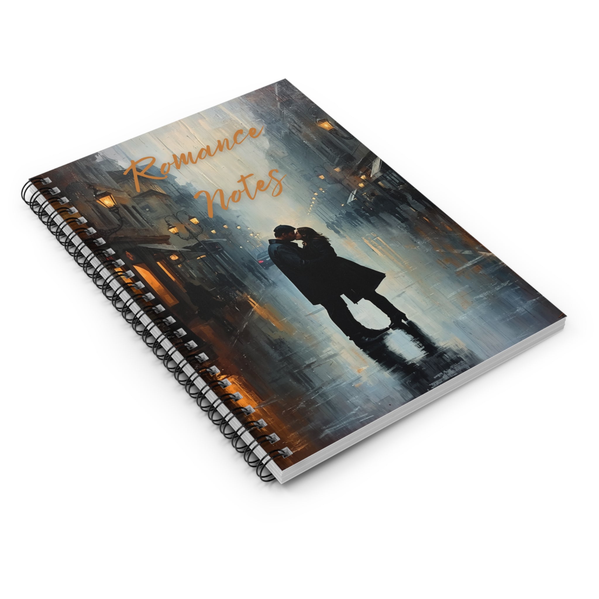 Romance Notes Spiral Notebook — Rainy City Couples Journal