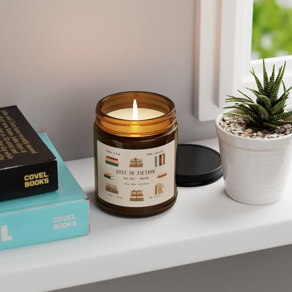 Lost in Fiction Soy Candle — Book Lover Scent (Sea Salt & Orchid)