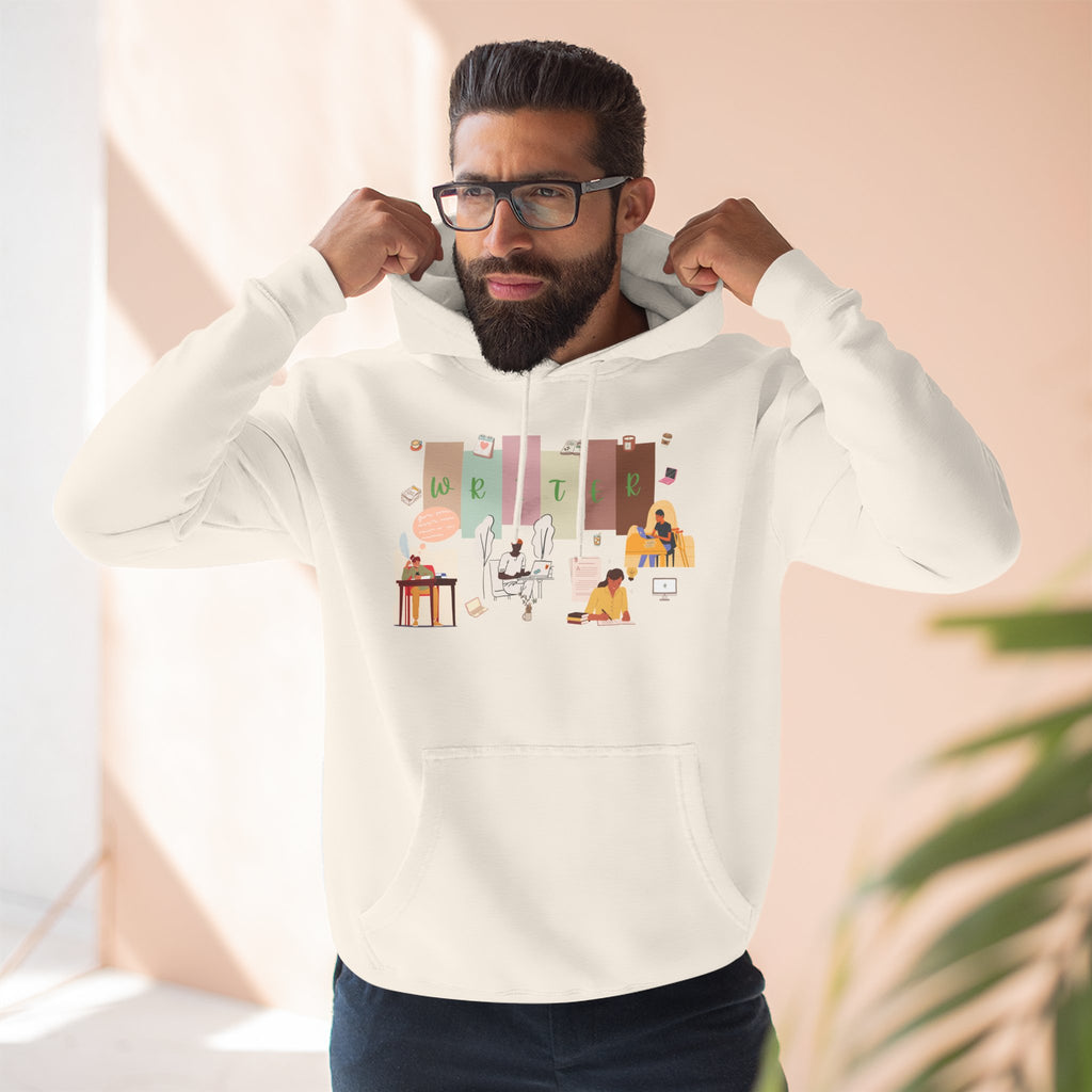 Writer Hoodie — Cozy Typewriter & Notebook Literary Sweatshirt