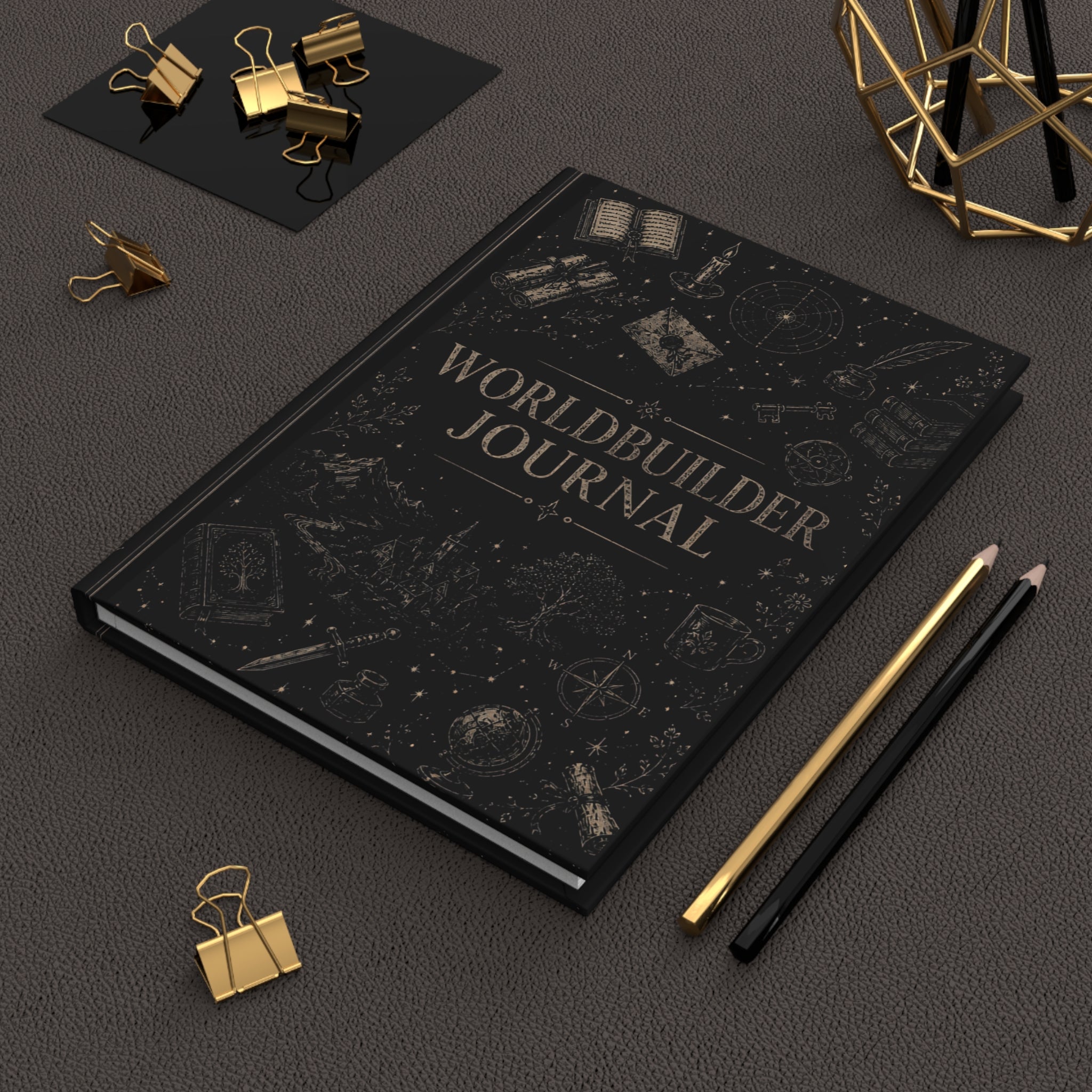 Worldbuilding Notes Hardcover Journal — Fantasy Map & Story Planner