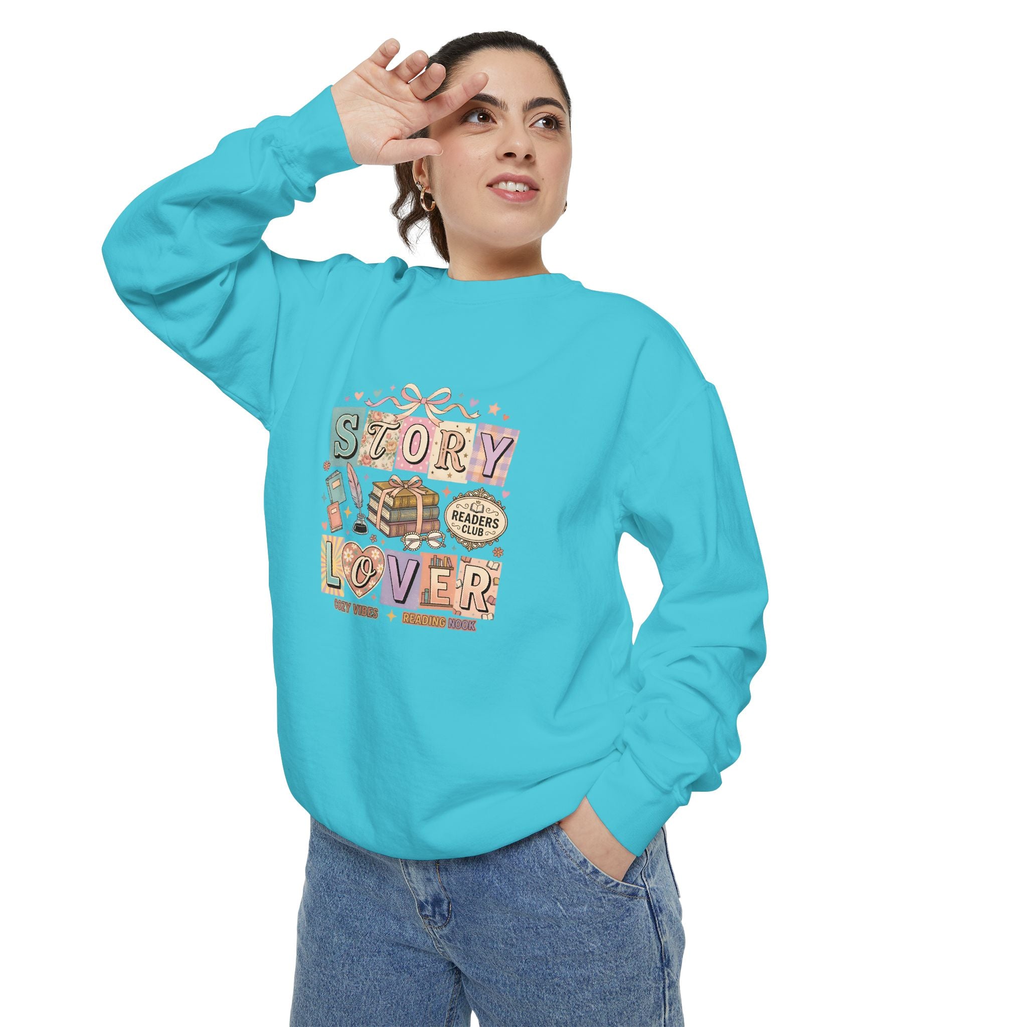 Story Lover Sweatshirt — Vintage Bookish Graphic Pullover for Readers