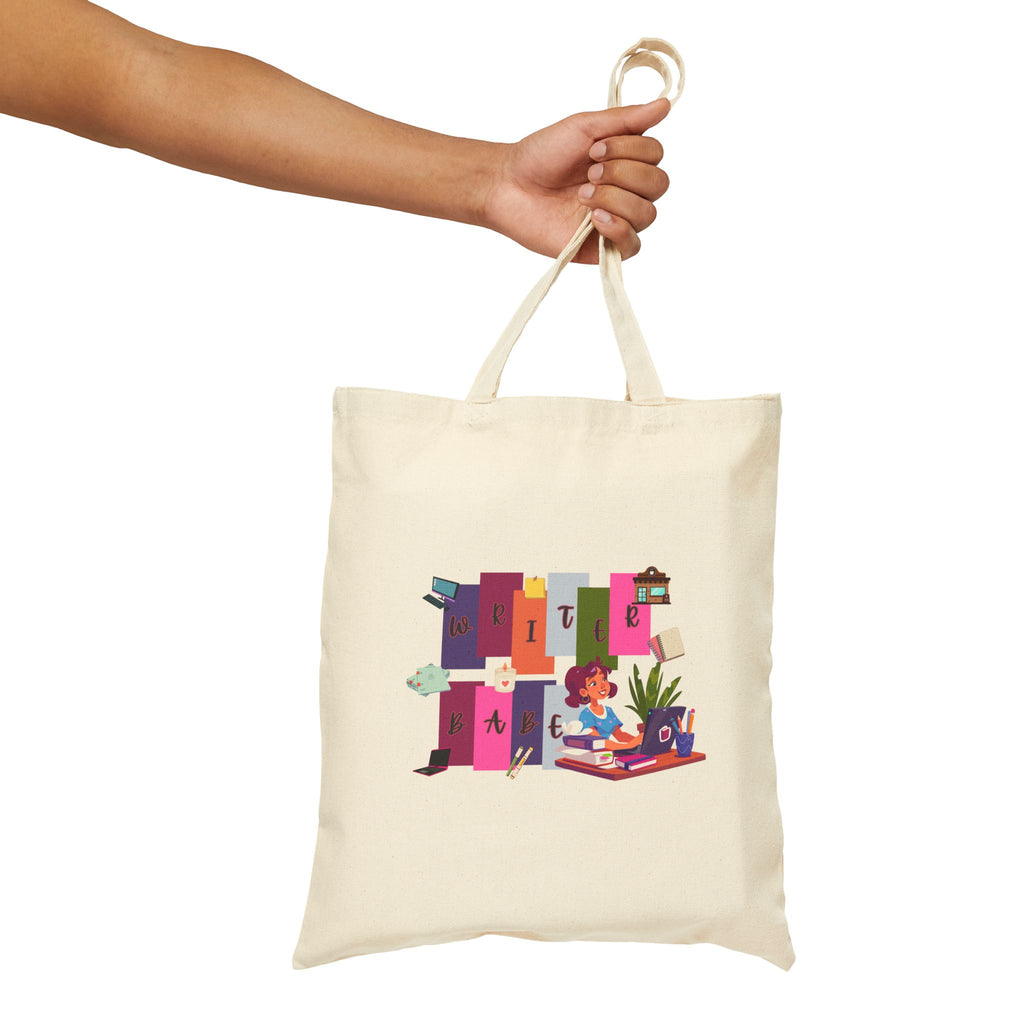 Writer Babe Canvas Tote Bag — Colorful Writing Nook Illustration