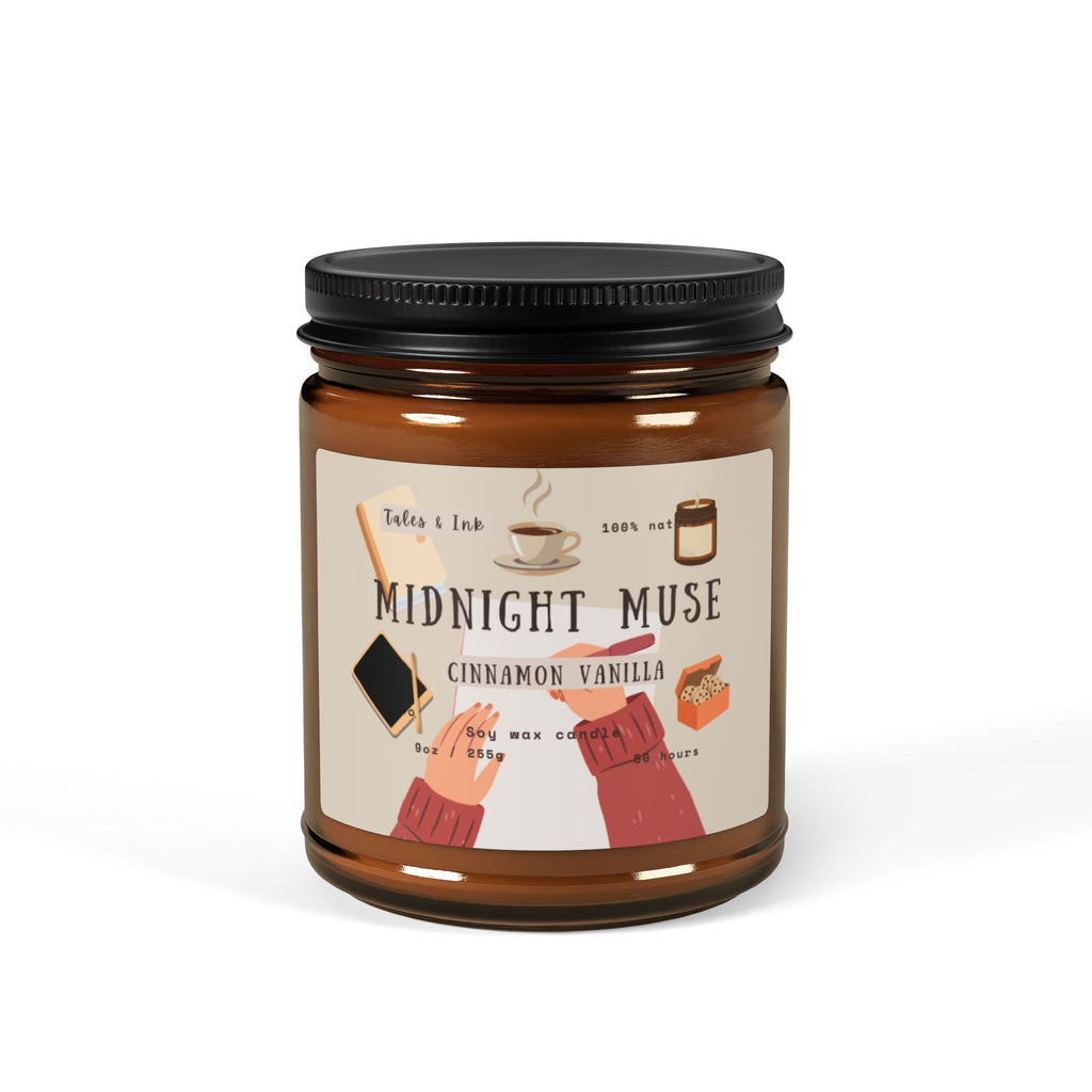 Midnight Muse Cinnamon Vanilla Soy Candle — Amber Jar (Multi-Size)