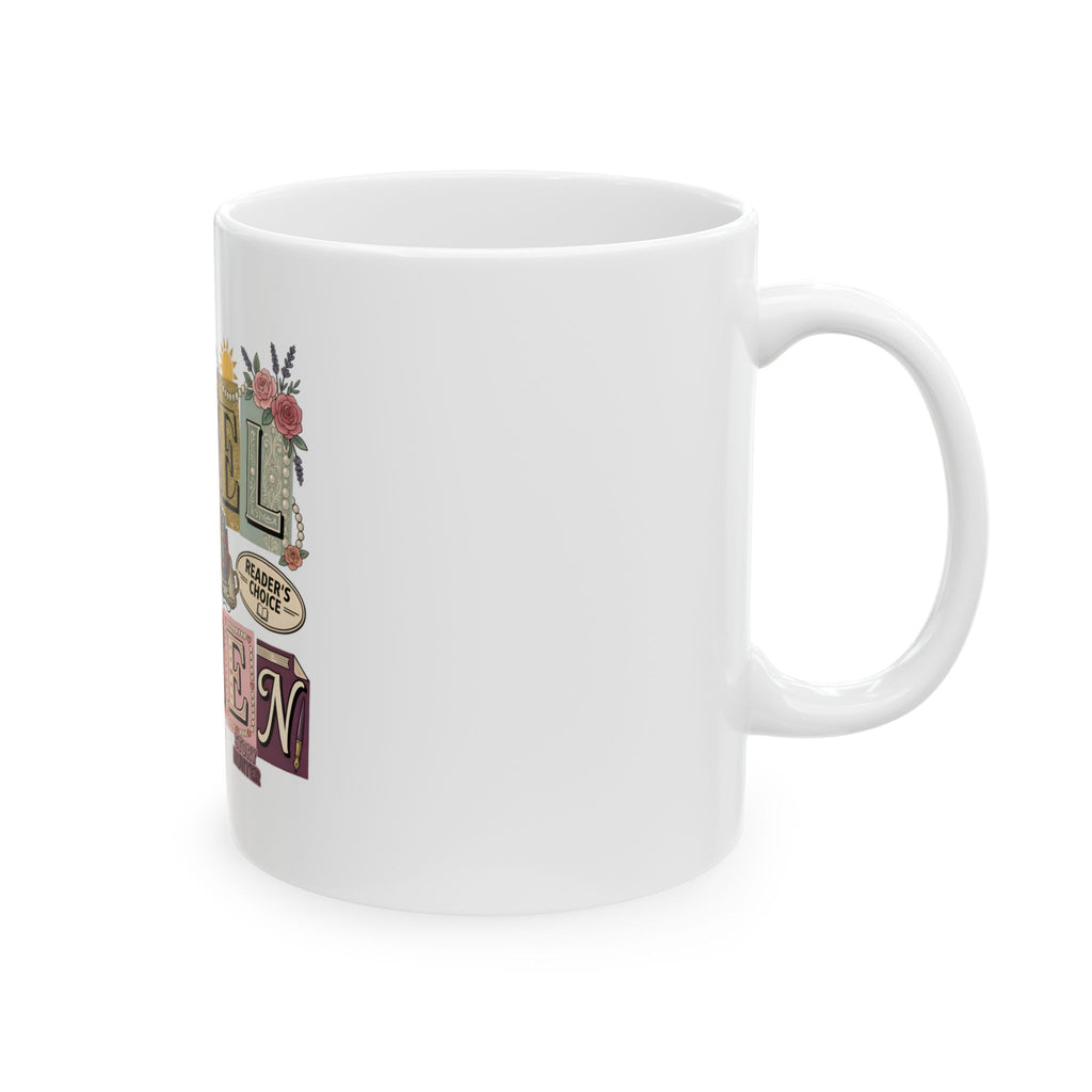 Novel Queen Ceramic Mug — 'Novel Queen' Book Lover Coffee Tea Cup (11oz & 15oz)