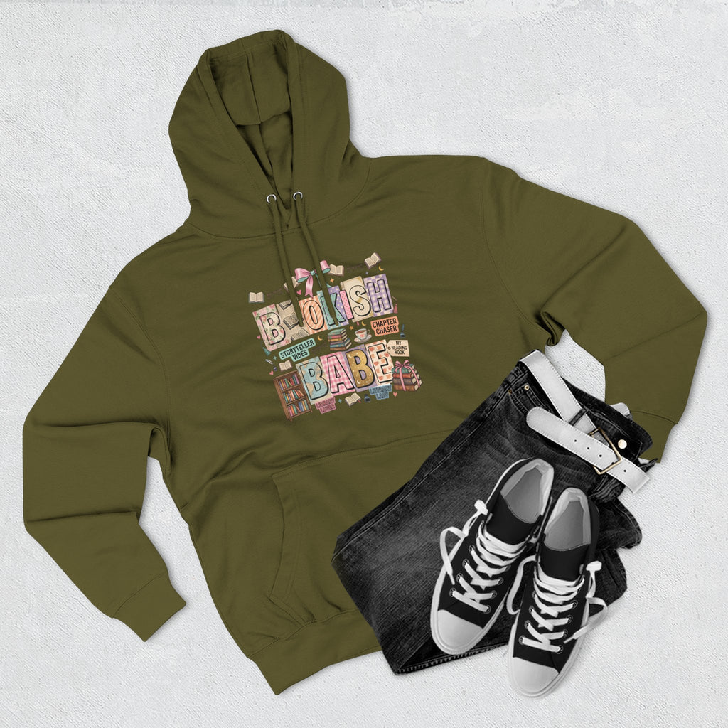 Bookish Babe Hoodie — Bohemian Vintage Collage Graphic Fleece Pullover