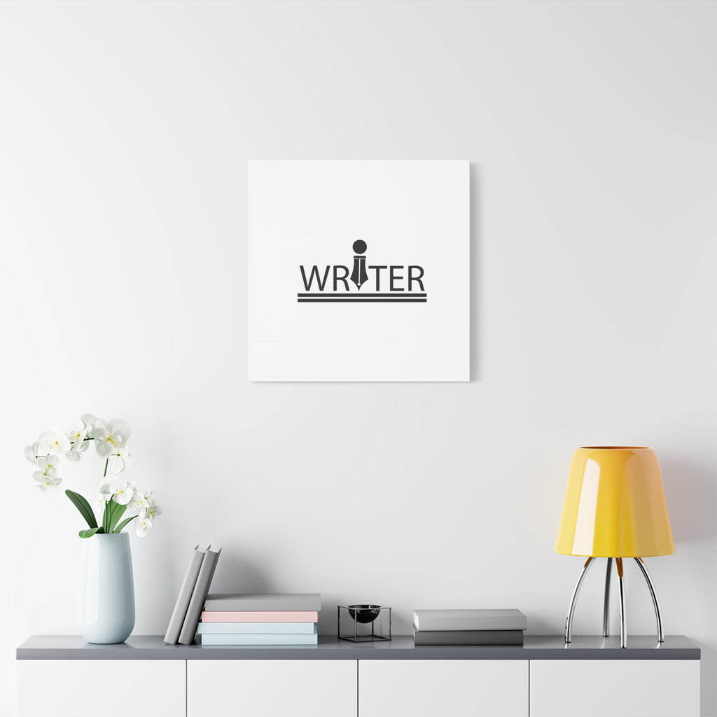 Writer Pen Logo Matte Canvas Wall Art — Stretched 1.25"