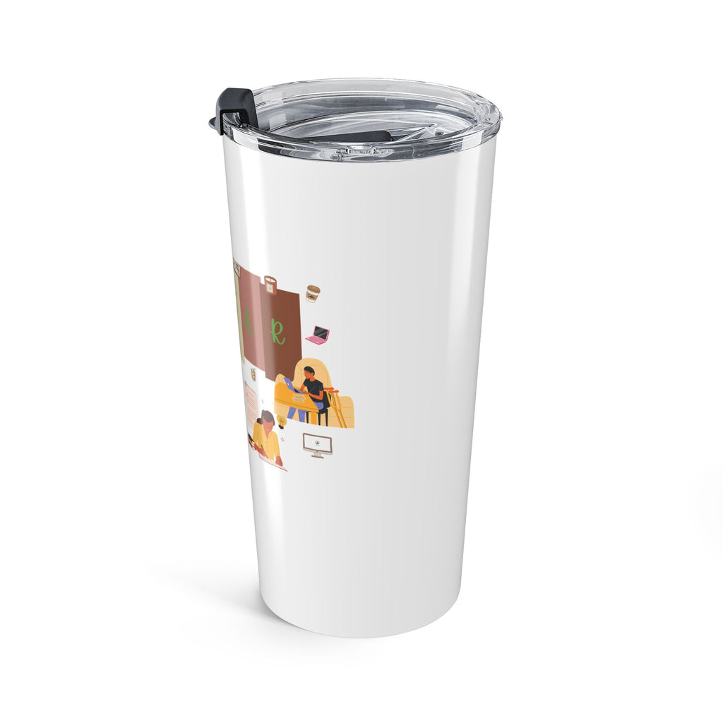 20oz Coffee Tumbler — Cute Study & Work Desk Illustration