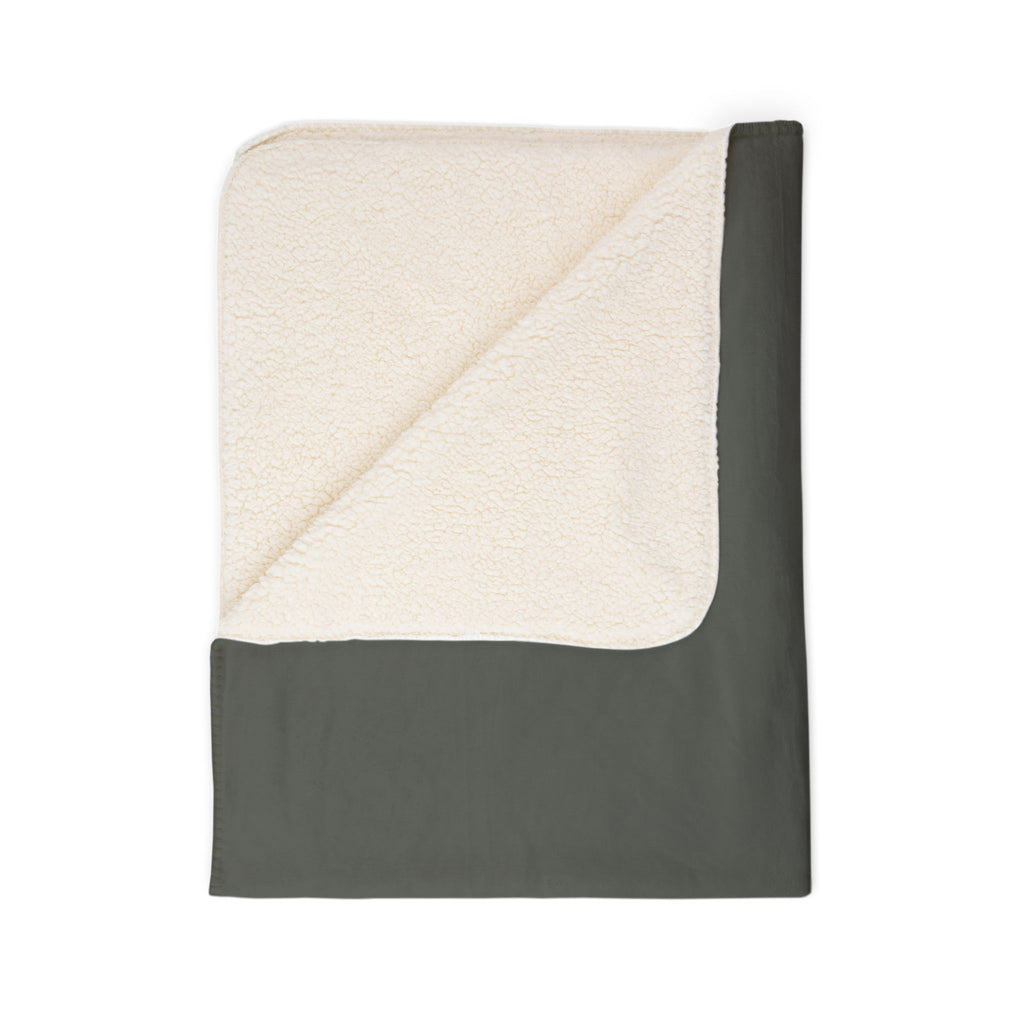 Copy of Sherpa Blanket – Soft Charcoal Fleece Cozy Throw (Tales & Ink Script)