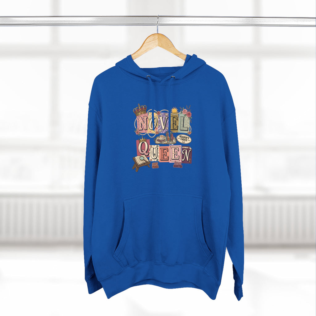 Novel Queen Hoodie — Vintage Book Lover Graphic Pullover