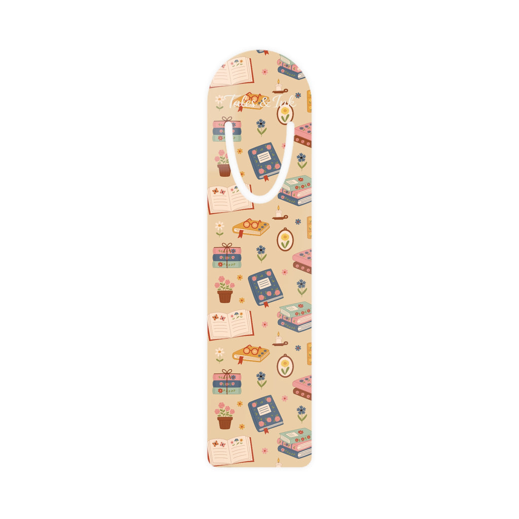 Book Lover Bookmark — Cute Pastel Reading Pattern with Books & Journals