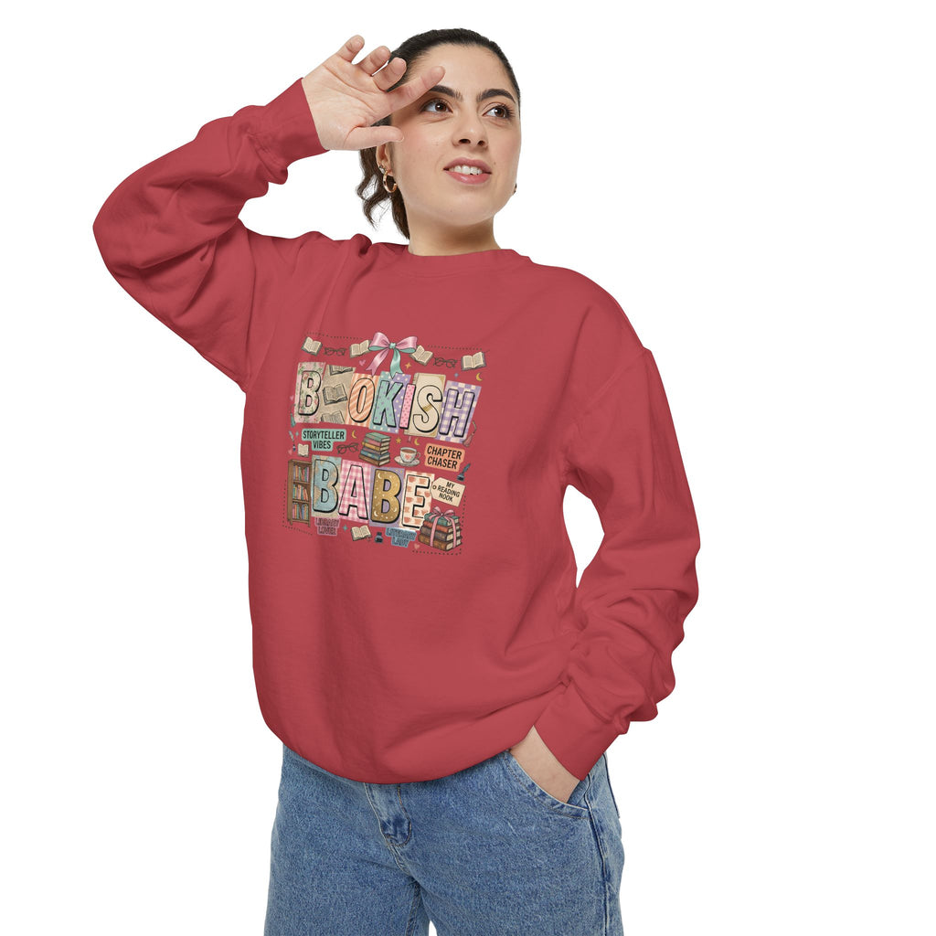 Bookish Babe Sweatshirt — Cute Pastel Reading Graphic Crewneck
