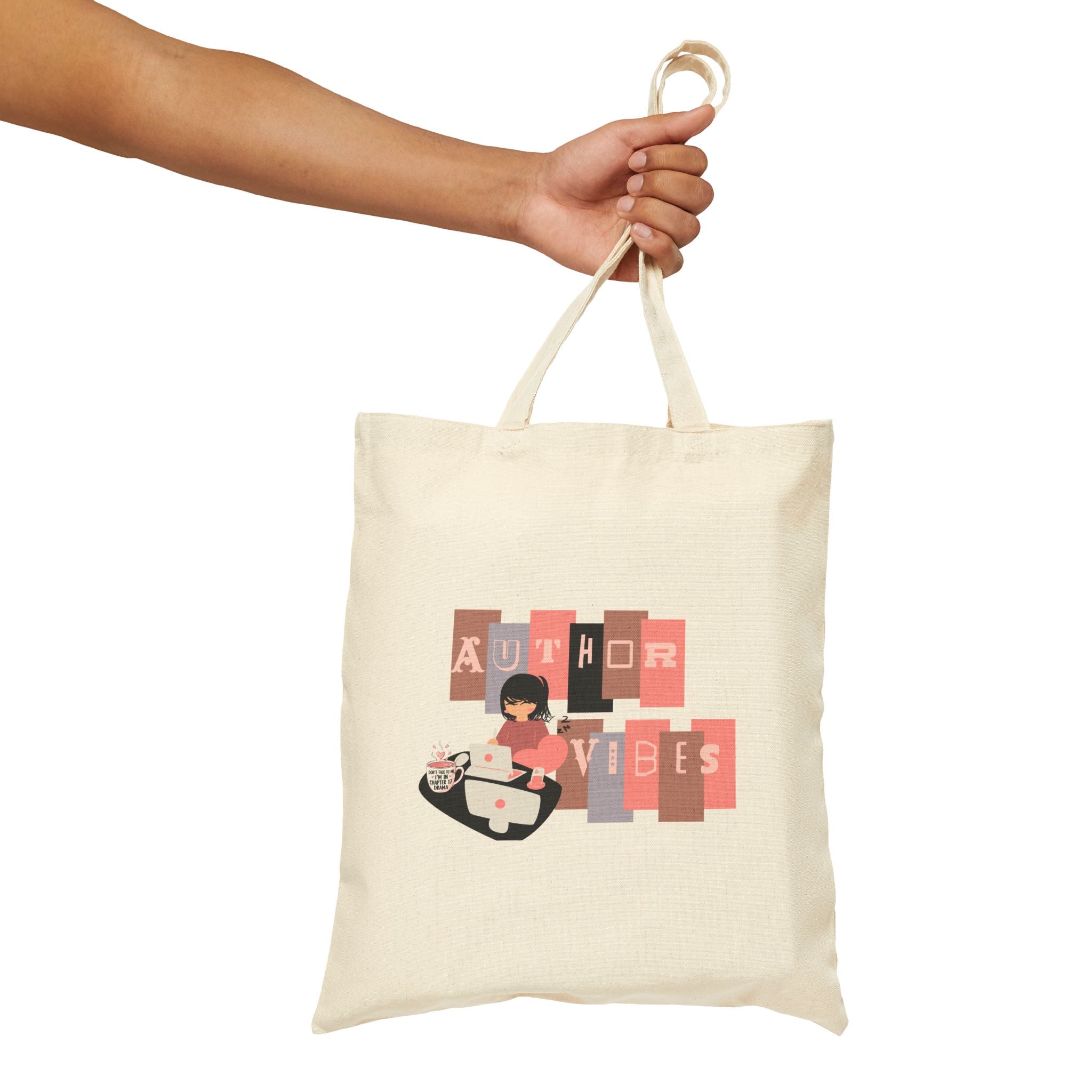 Tote Bag — "Author Vibes" Retro Writer Canvas Tote