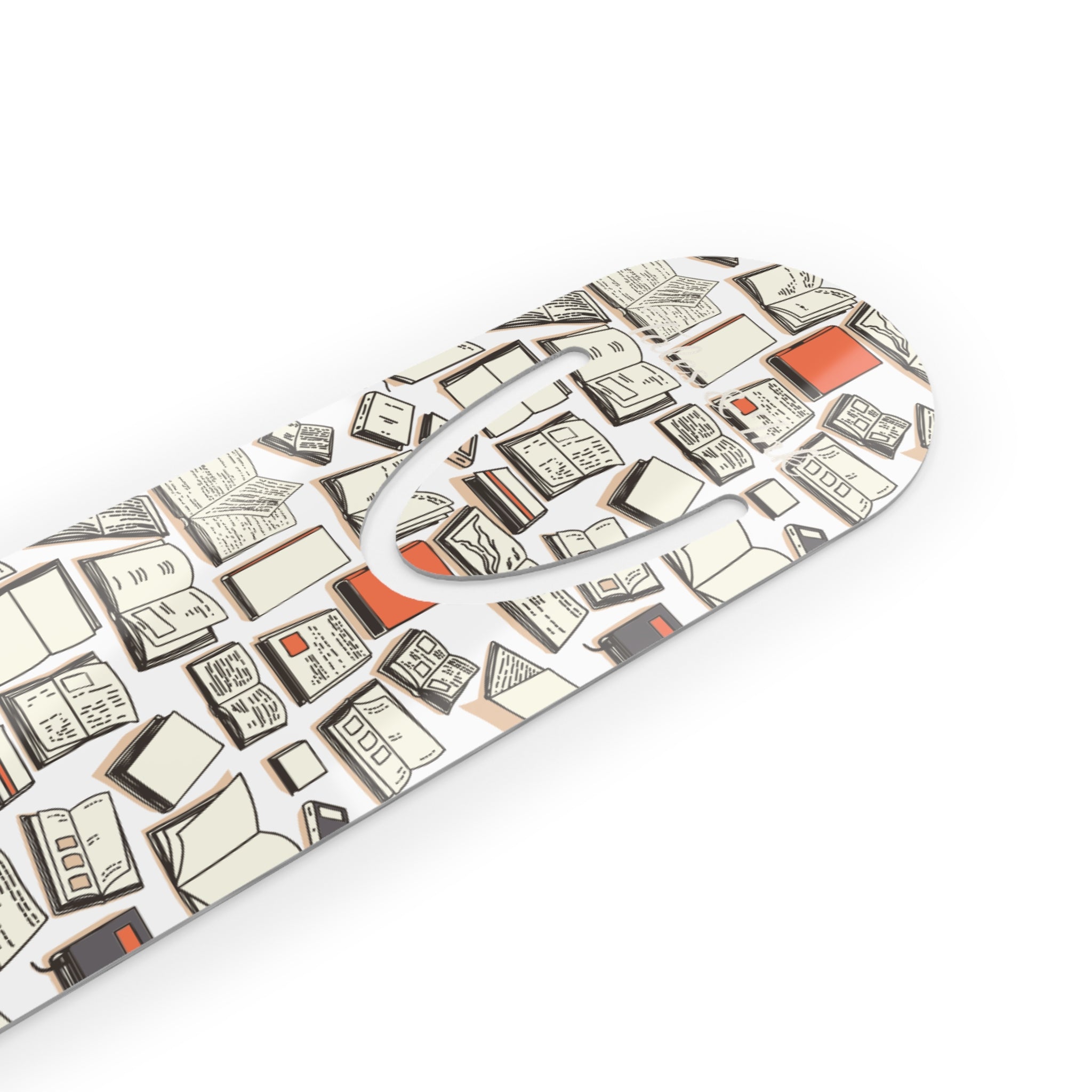 Vintage Books Metal Bookmark — Illustrated Stacked Books Pattern