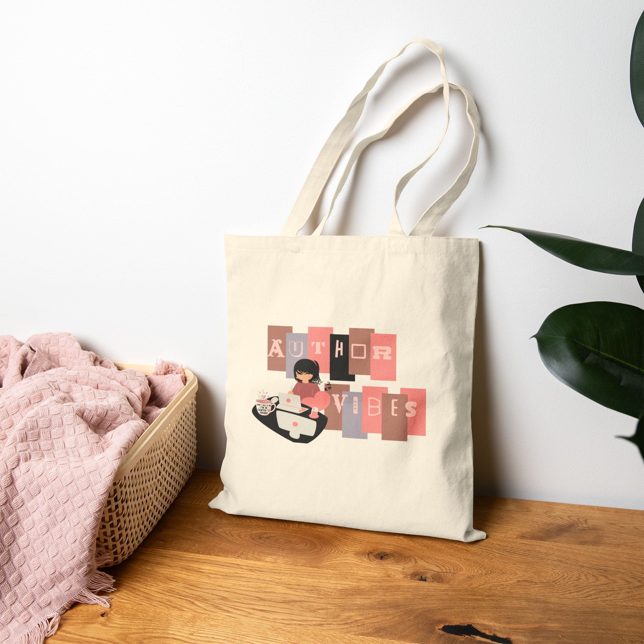 Tote Bag — "Author Vibes" Retro Writer Canvas Tote