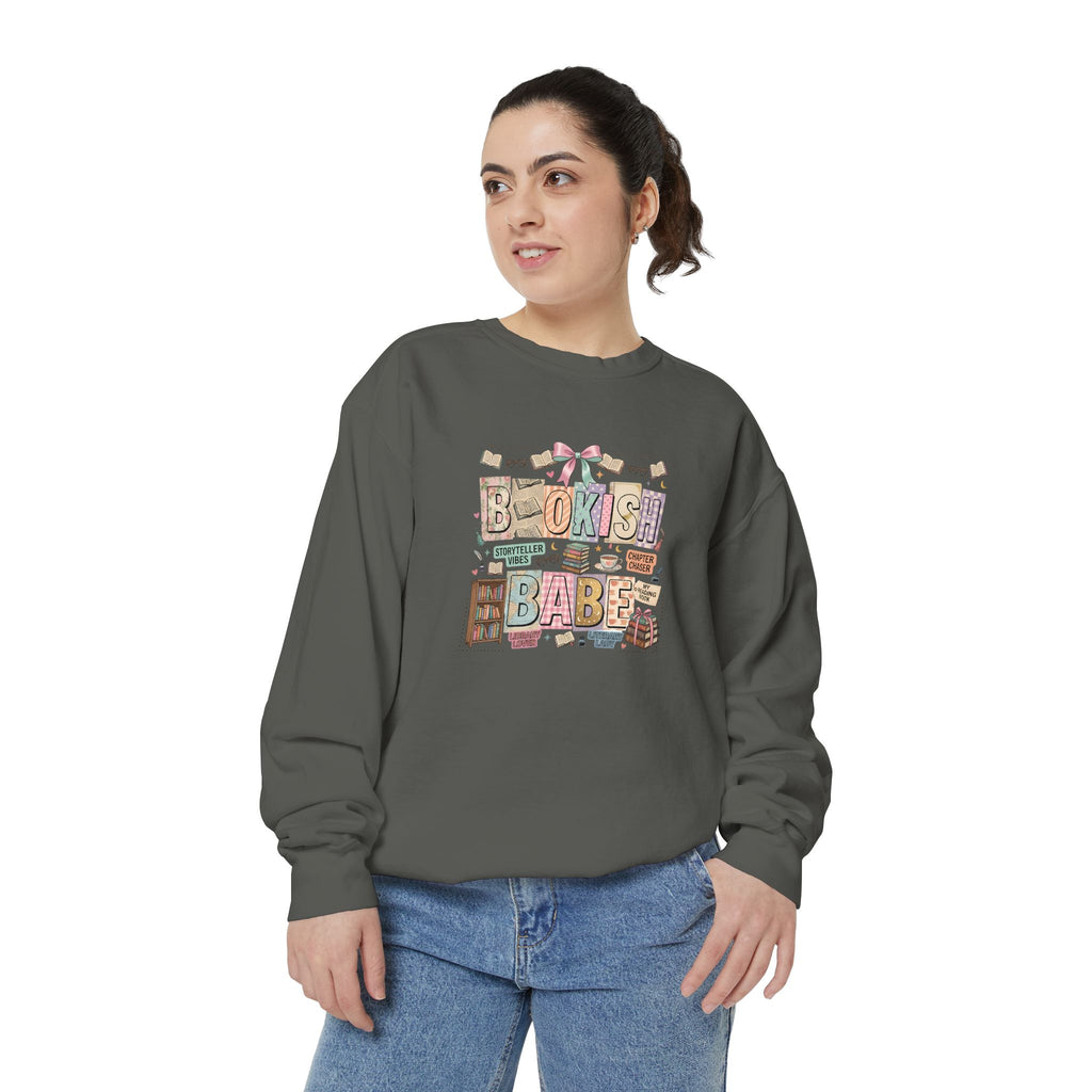 Bookish Babe Sweatshirt — Cute Pastel Reading Graphic Crewneck