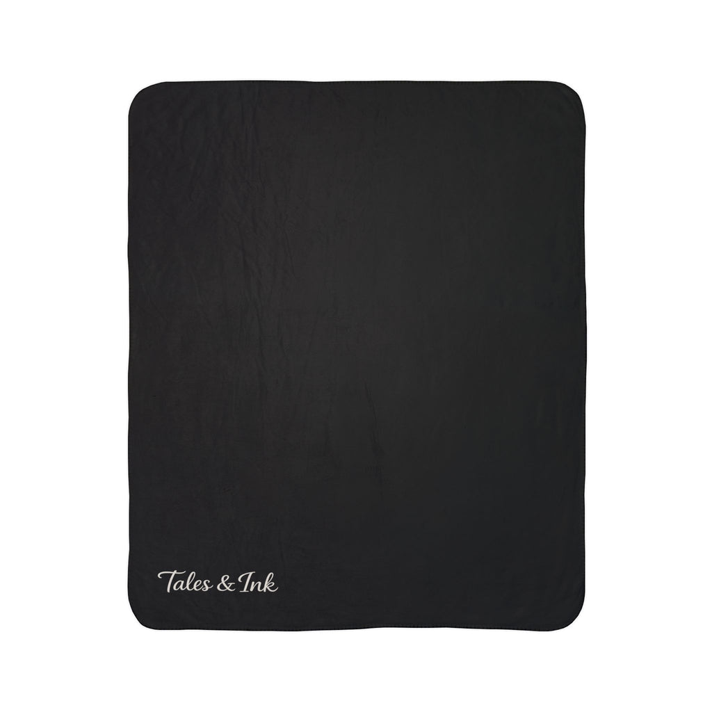 Copy of Sherpa Blanket – Soft Black Fleece Cozy Throw (Tales & Ink Script)