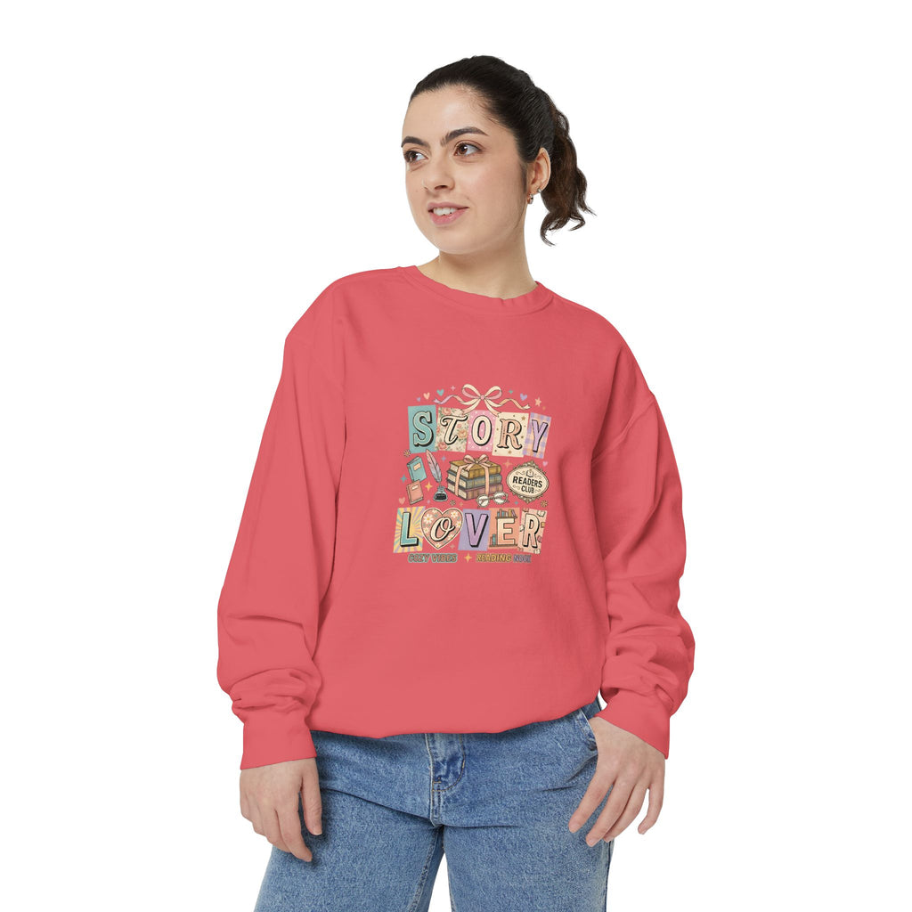 Story Lover Sweatshirt — Vintage Bookish Graphic Pullover for Readers