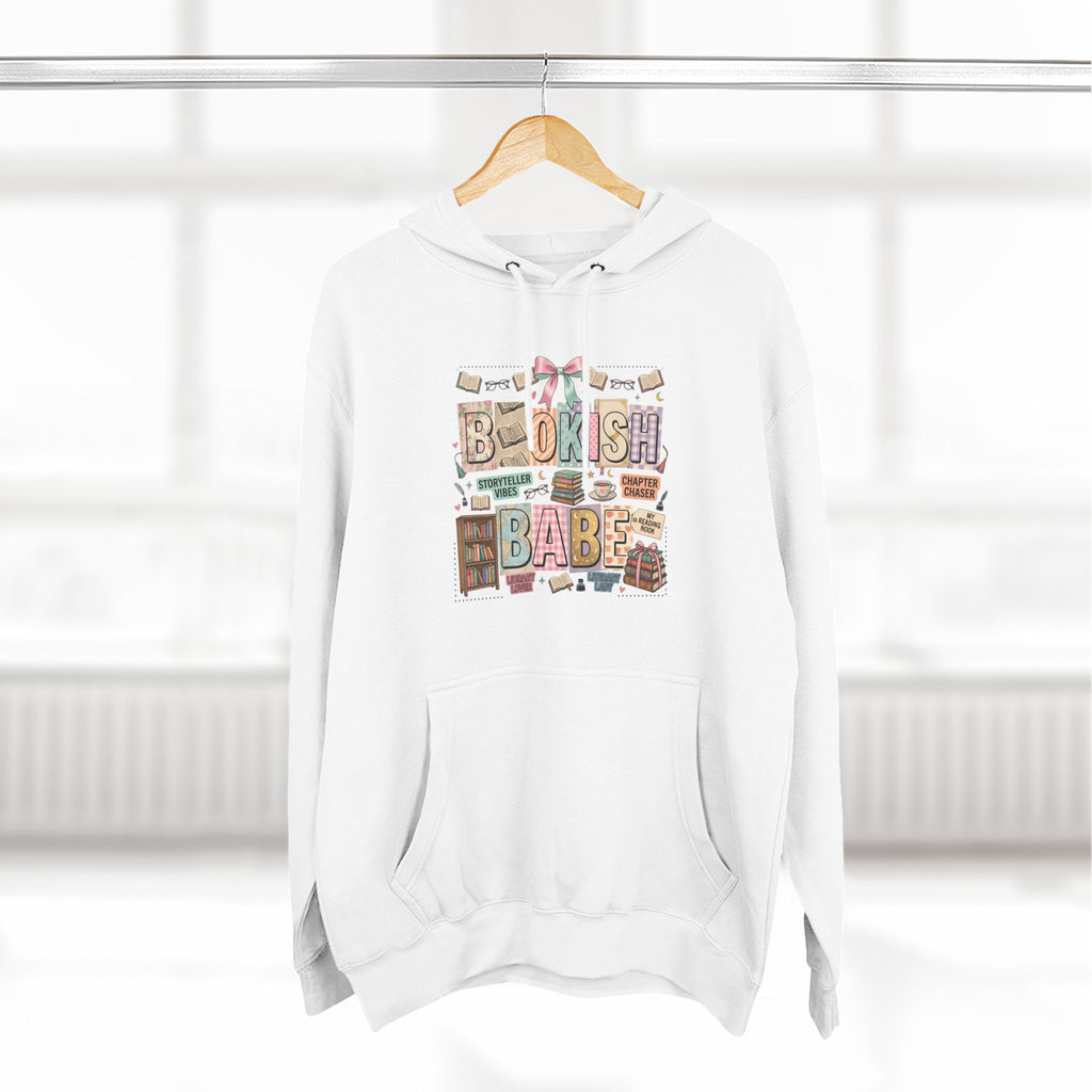 Bookish Babe Hoodie — Bohemian Vintage Collage Graphic Fleece Pullover