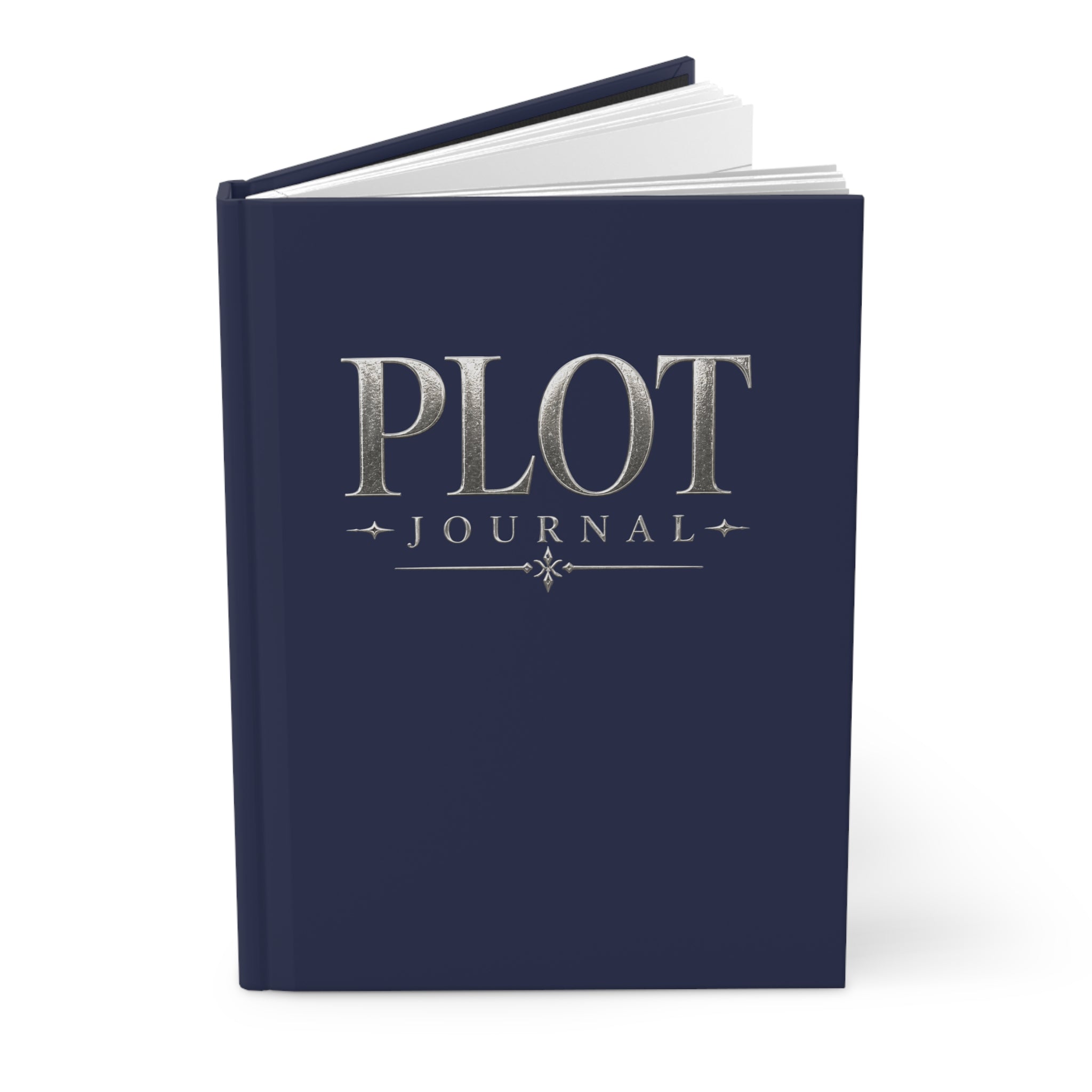 Plot Notes Hardcover Journal — Writer's Notebook with Quill & Candle Design