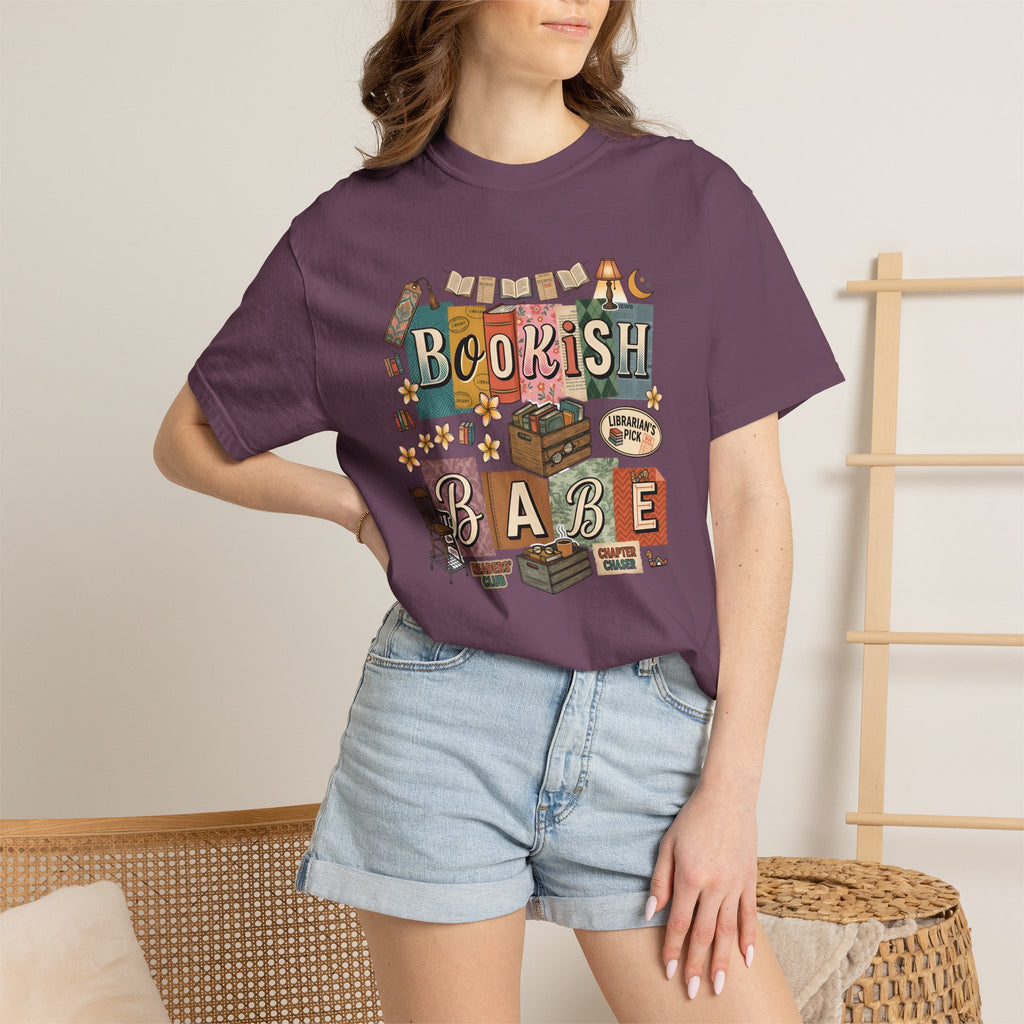 Bookish Babe T-Shirt — Cute Vintage Reading Graphic Tee for Book Lovers