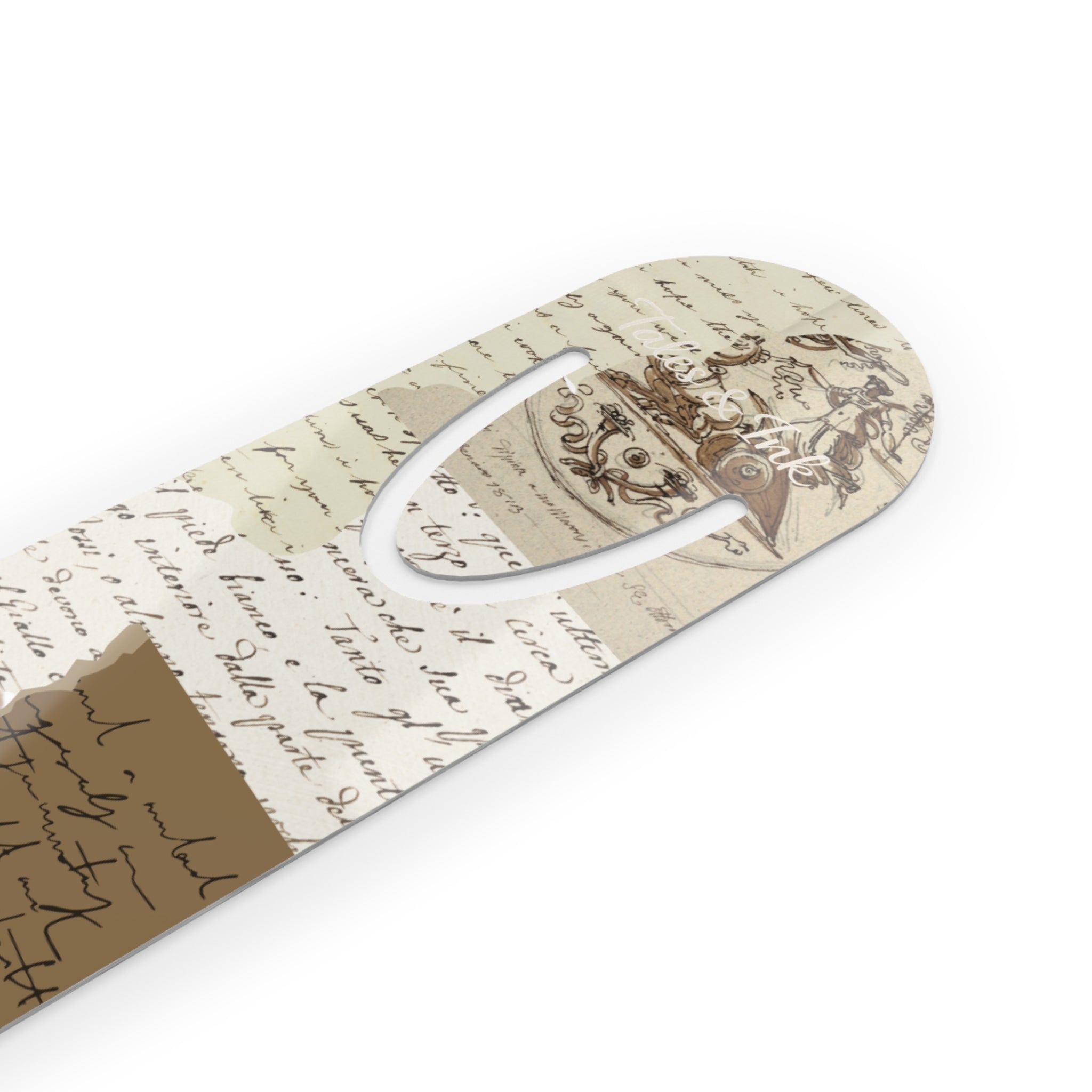 Vintage Script Collage Bookmark — Rustic Literary Page Marker