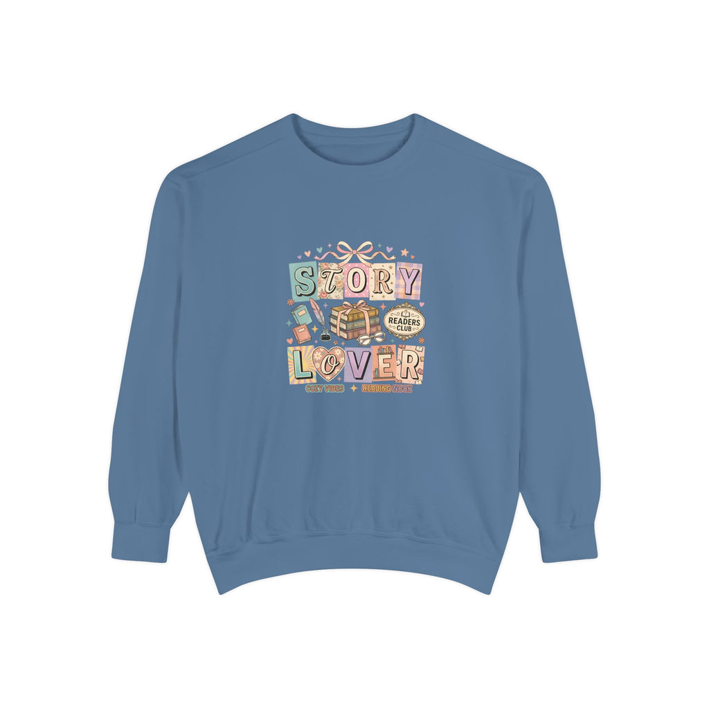 Story Lover Sweatshirt — Vintage Bookish Graphic Pullover for Readers