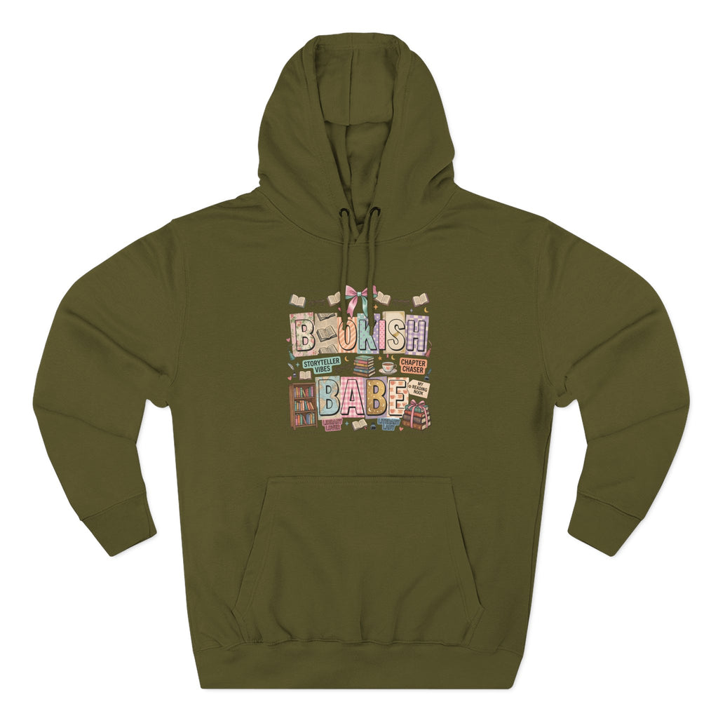 Bookish Babe Hoodie — Bohemian Vintage Collage Graphic Fleece Pullover