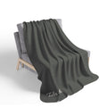 Copy of Sherpa Blanket – Soft Charcoal Fleece Cozy Throw (Tales & Ink Script)