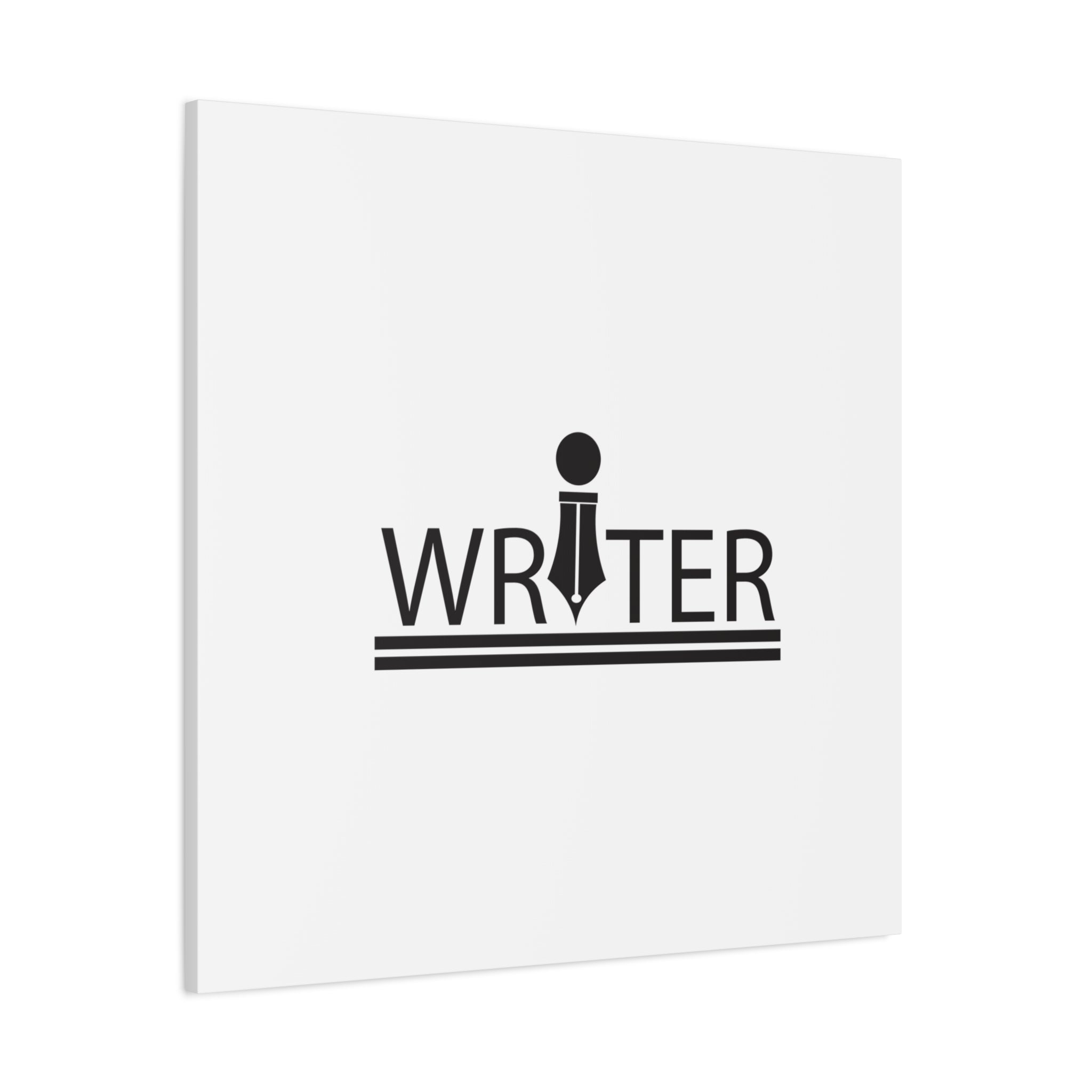 Writer Pen Logo Matte Canvas Wall Art — Stretched 1.25"