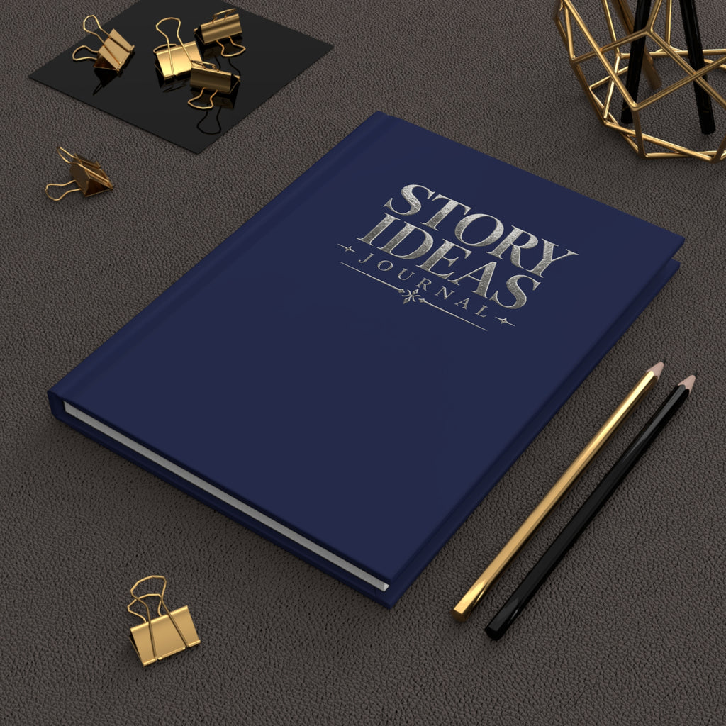 Story Ideas Hardcover Journal — Writer’s Notebook with Quill & Candle Illustration